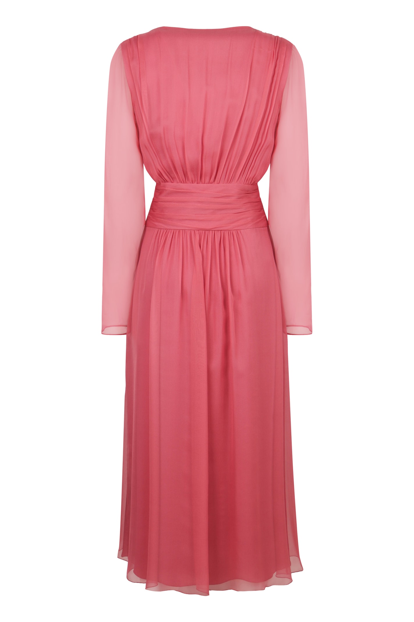 Alberta Ferretti Chic Long Sleeve Dress In Pink