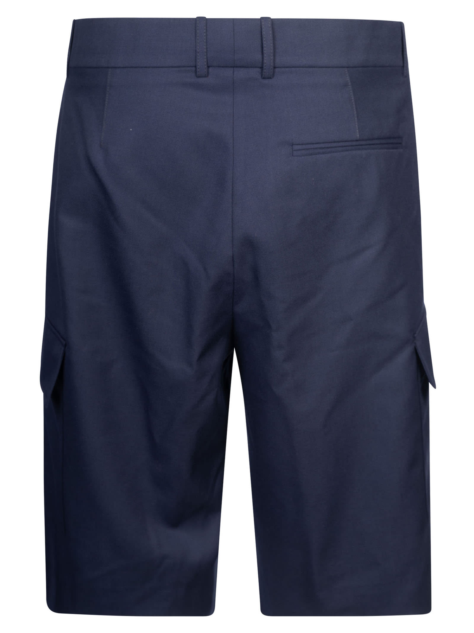 Shop Drôle De Monsieur Laine Cargo Shorts In Blue
