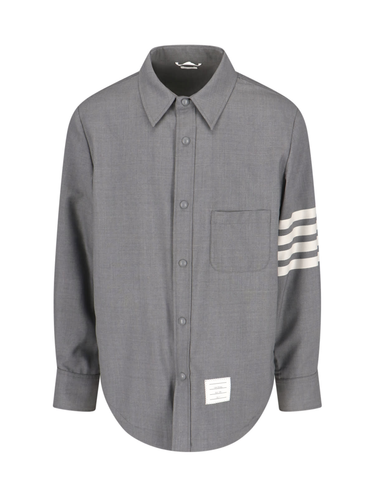 Shop Thom Browne 4-bar Shirt In Gray