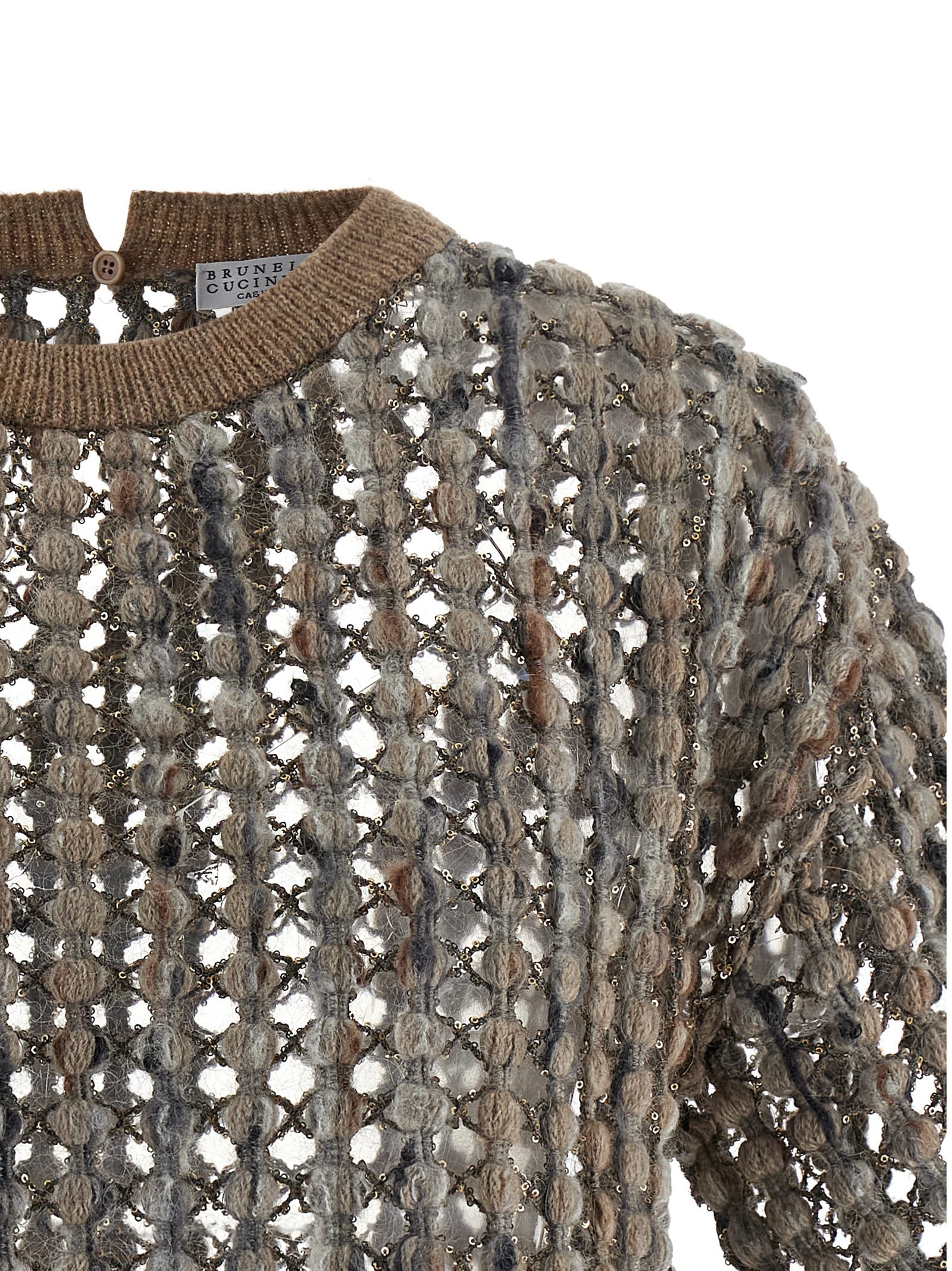 Brunello Cucinelli Sparkling Short Sleeve Knitwear In Multi