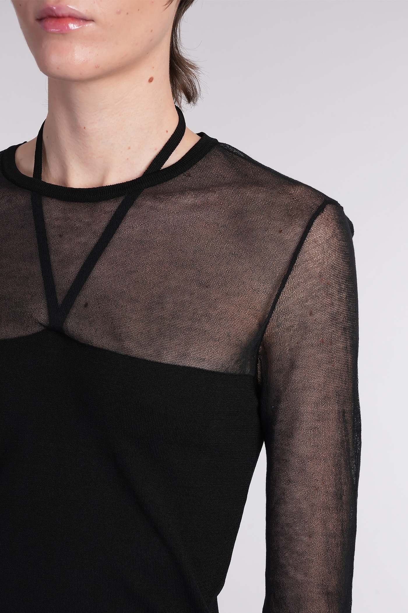 Andreädamo Topwear In Black Viscose In Black