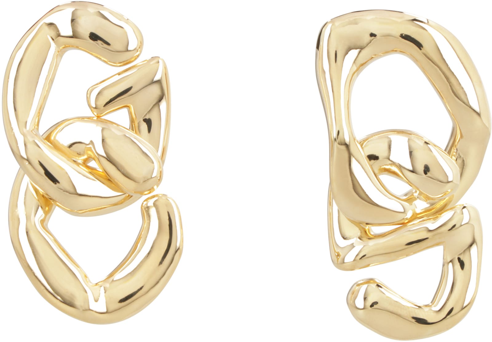 Gcds Maxi Chain Earrings With Logo In Gold