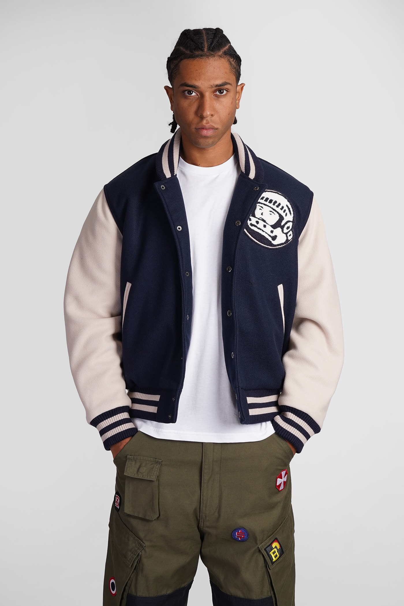 BILLIONAIRE BOYS CLUB BOMBER IN BLUE POLYESTER 