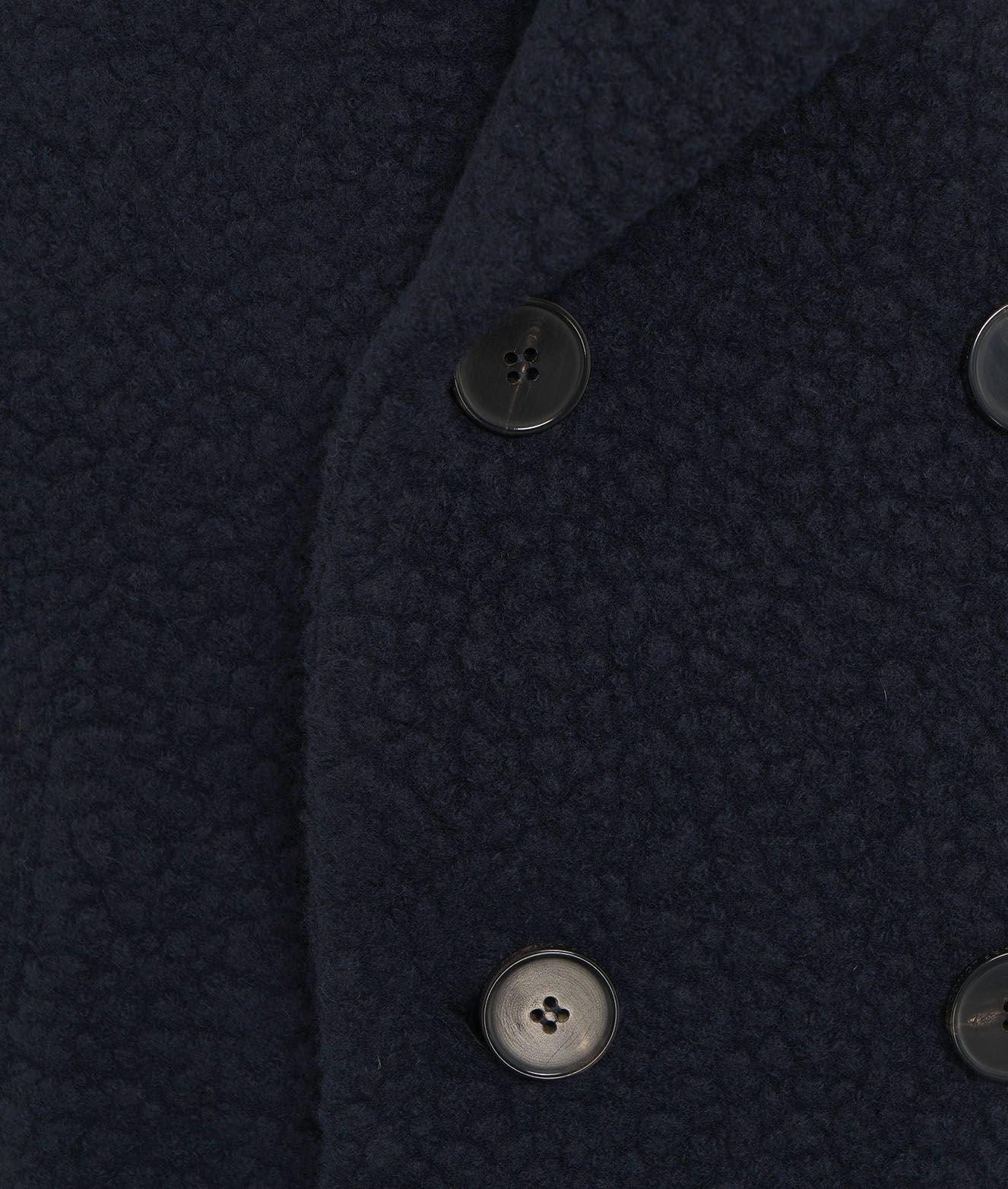 HARRIS WHARF LONDON BOUCLÉ DOUBLE-BREASTED PEACOAT 