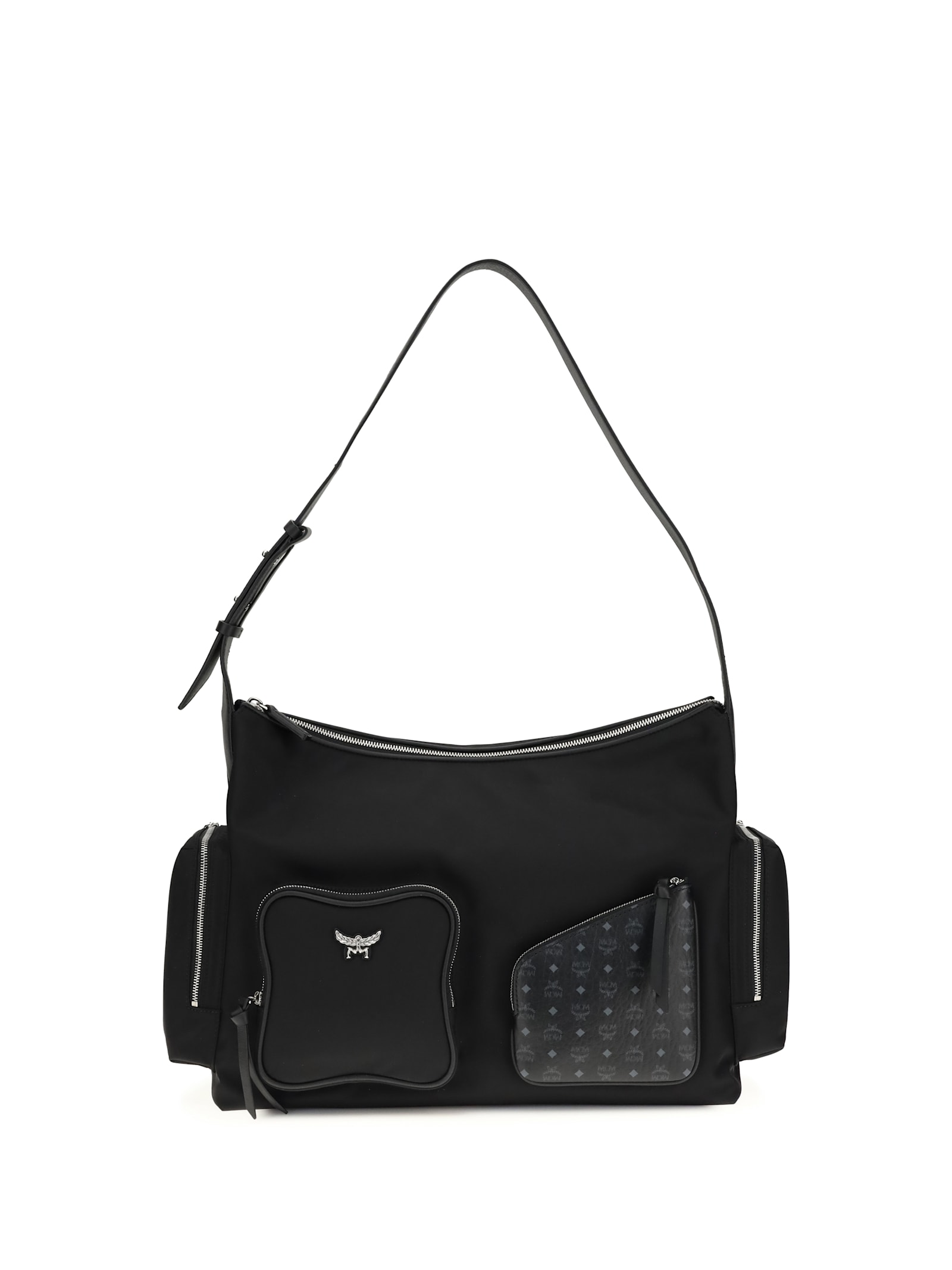 Mcm Aren Medium Shoulder Bag In Black