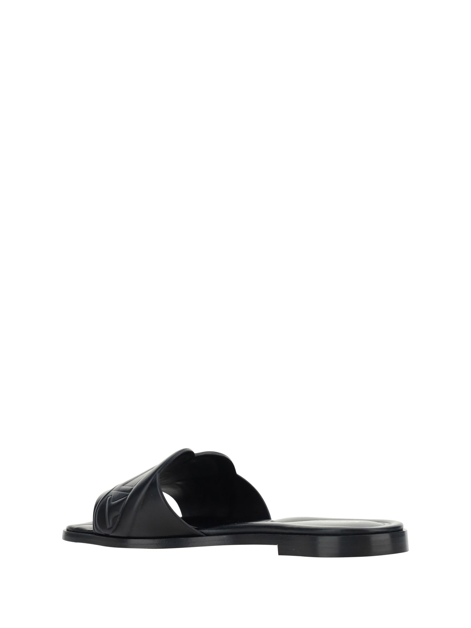 Shop Alexander Mcqueen The Seal Sandals In Black