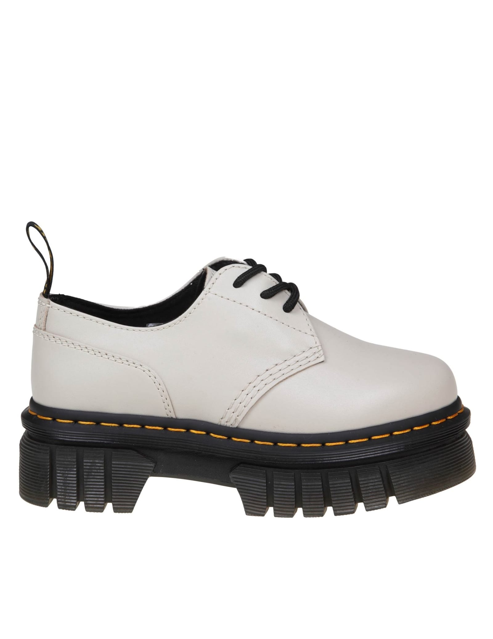 Dr. Martens Audrick Platform Shoes In Gray Leather