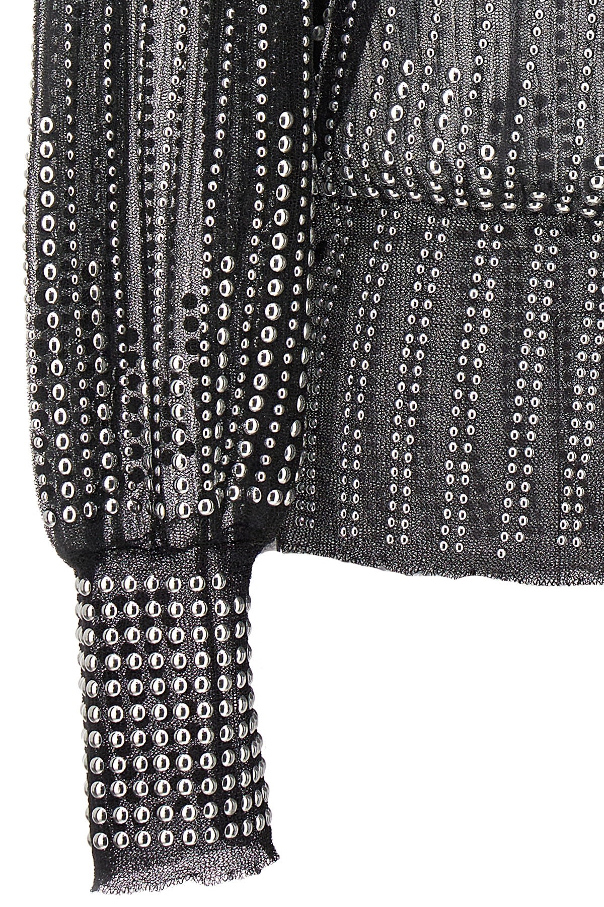 Shop Rabanne Mesh Studs Cardigan In Black