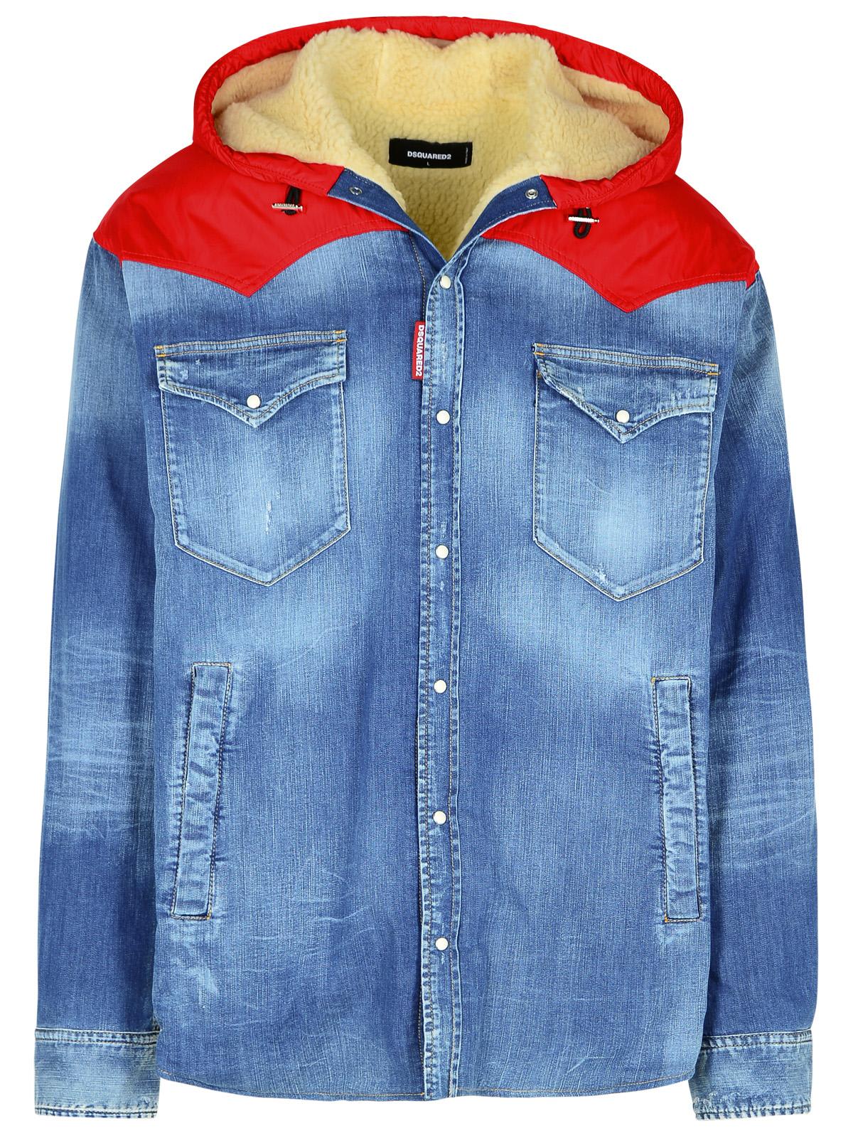 Dsquared2 Blue Cotton Jacket In Denim