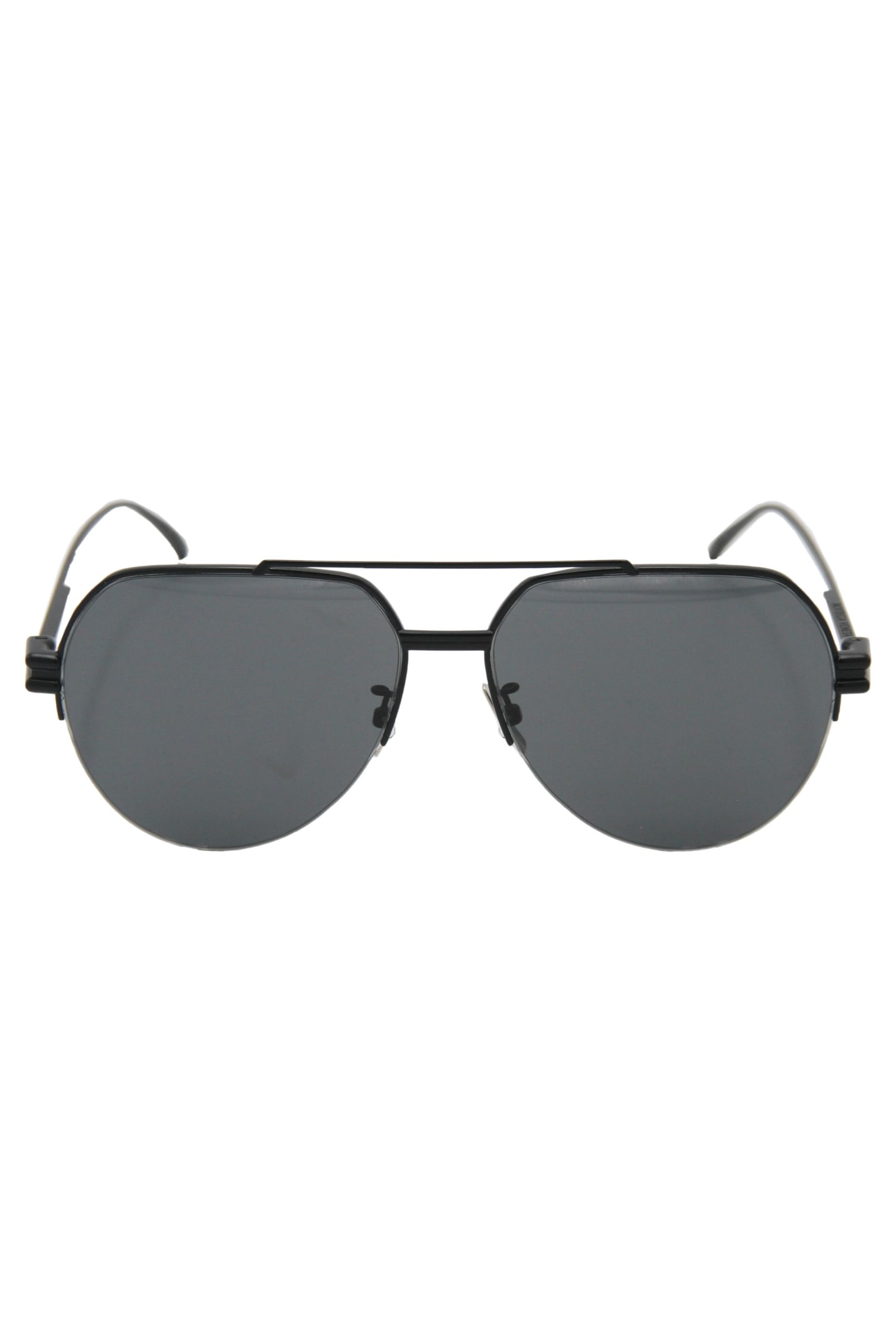 Shop Bottega Veneta Pilot Sunglasses In Black