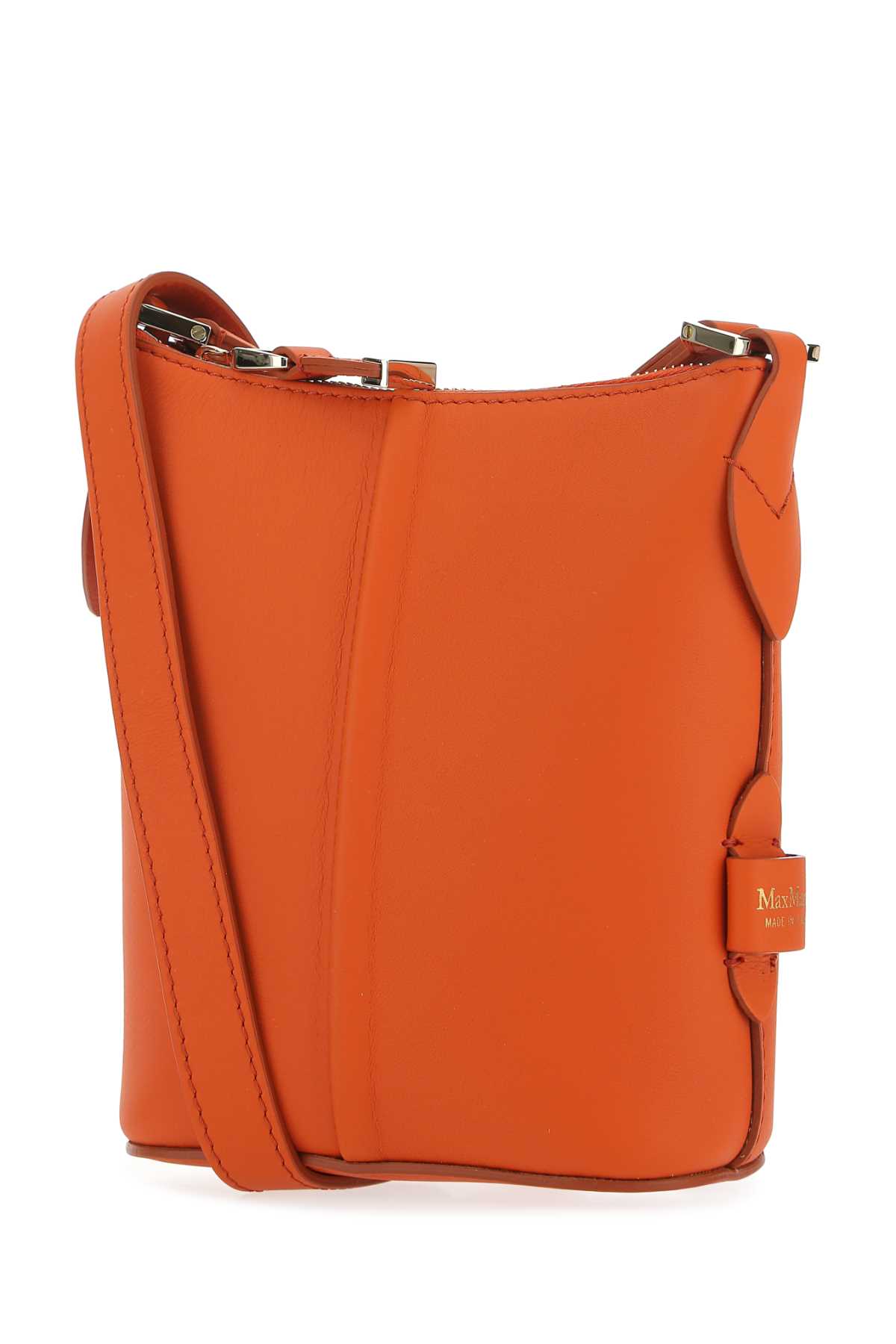 Shop Max Mara Orange Leather Riviers Crossbody Bag In 022
