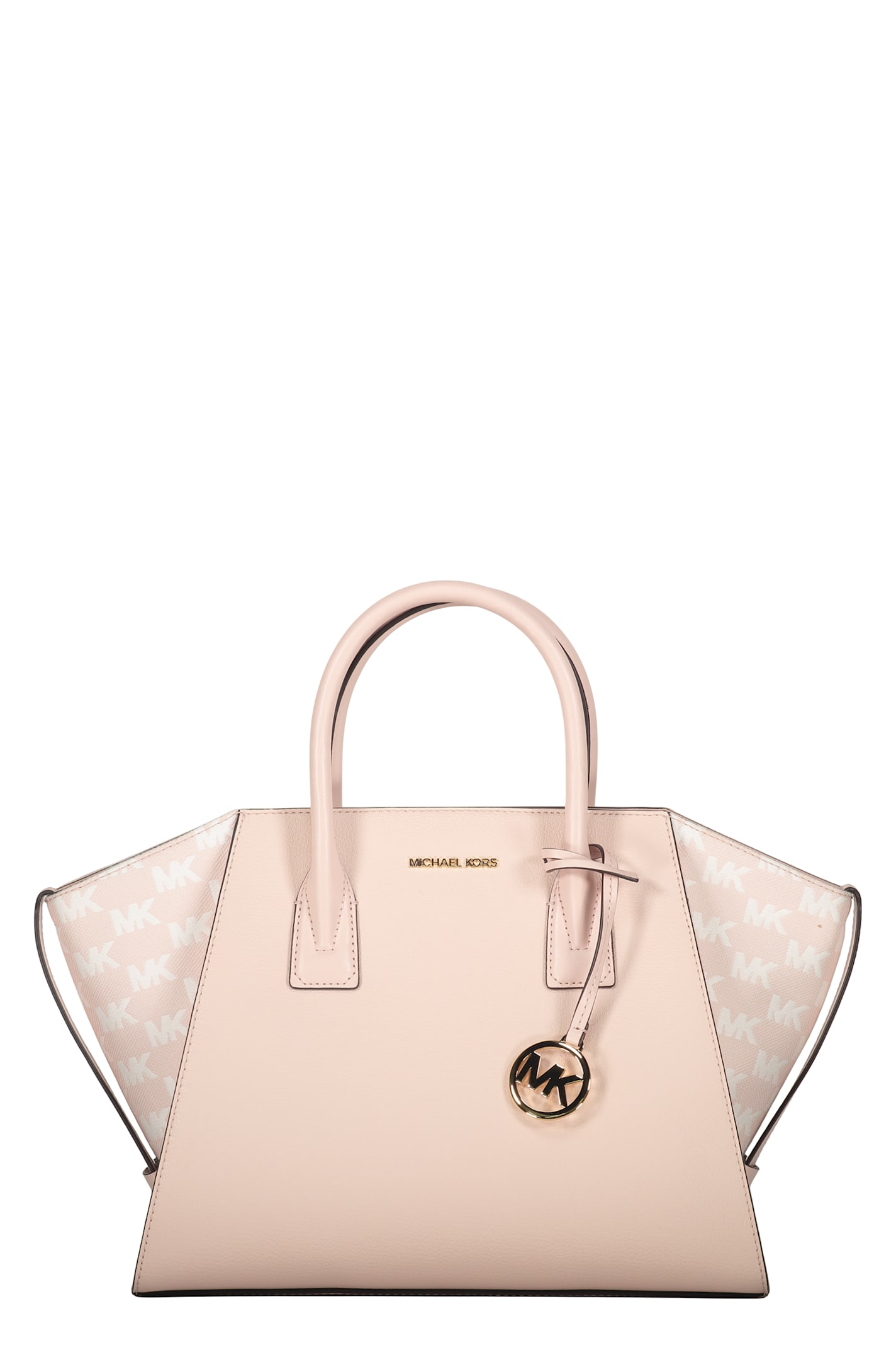 Michael Kors Avril Logo-plaque Leather Tote Bag In Pink
