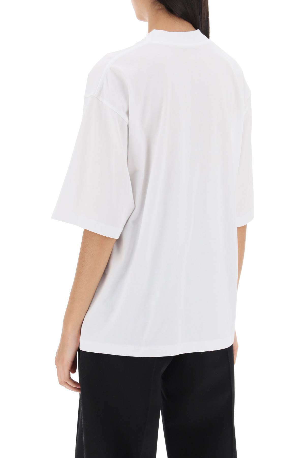 Shop Marni Wavy Logo Oversized T-shirt In White