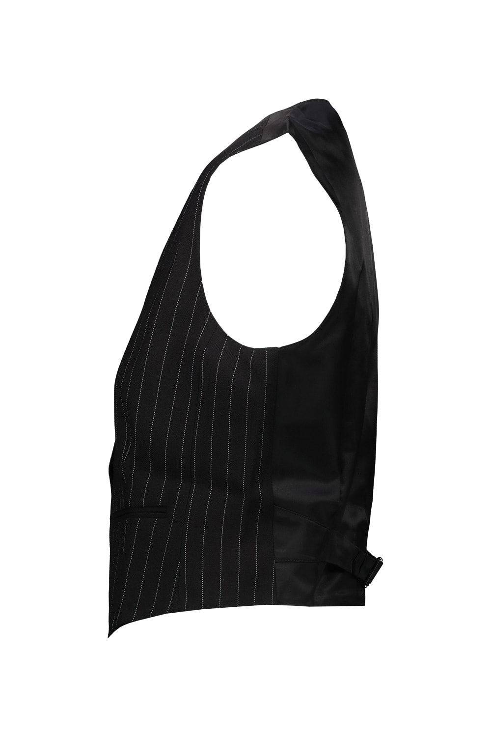 Wardrobe.nyc Classic Waistcoat Pinstripe In Bps Black Pinstripe