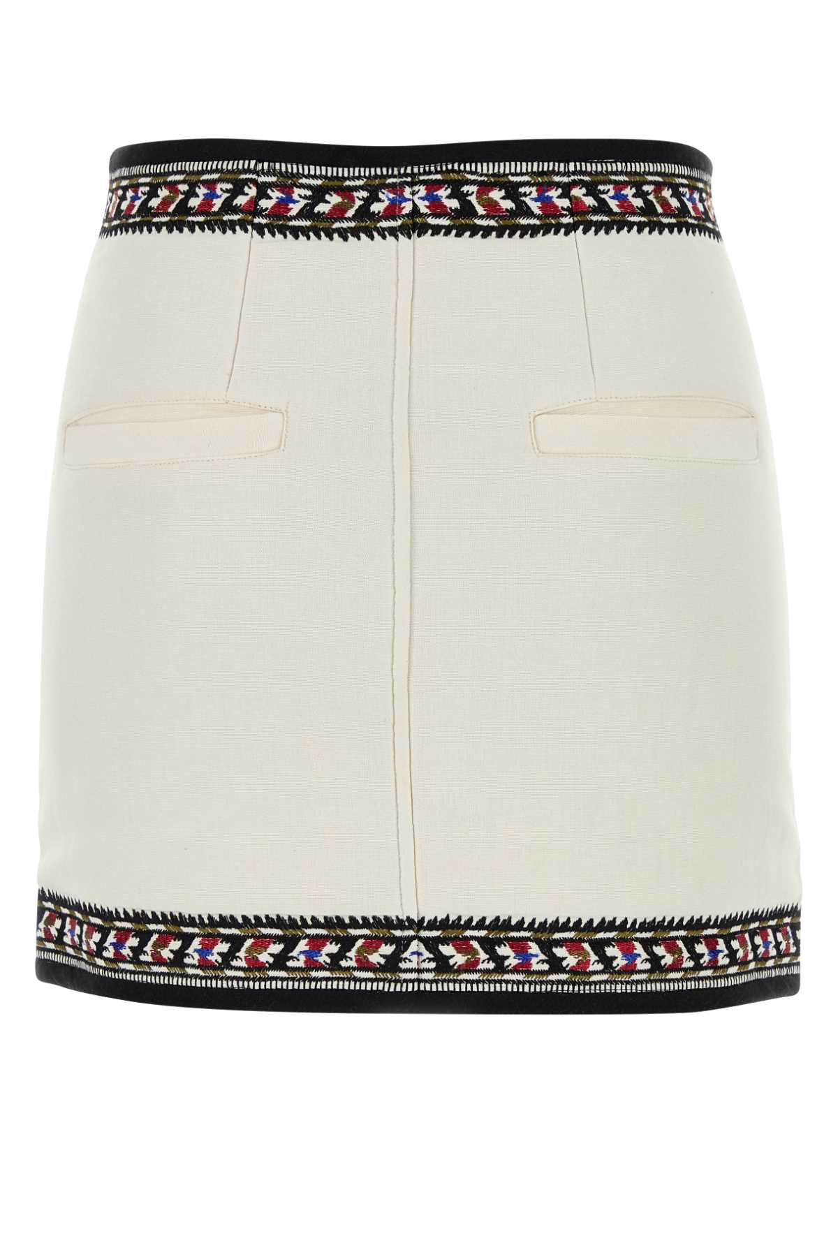 ISABEL MARANT ÉTOILE WHITE VISCOSE BLEND ZERIA MINI SKIRT