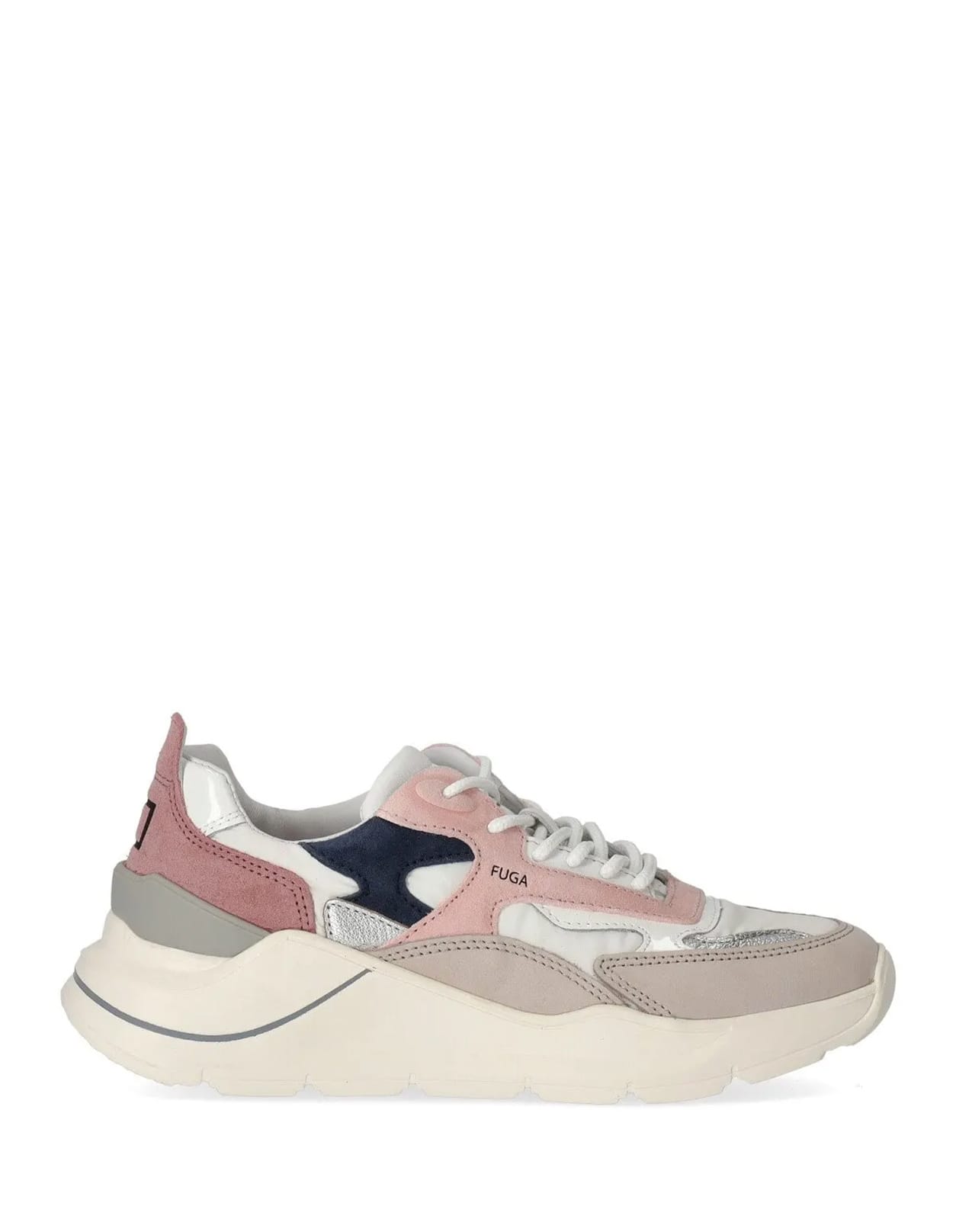 D.A.T.E. White And Fuchsia Fuga Nylon Sneakers