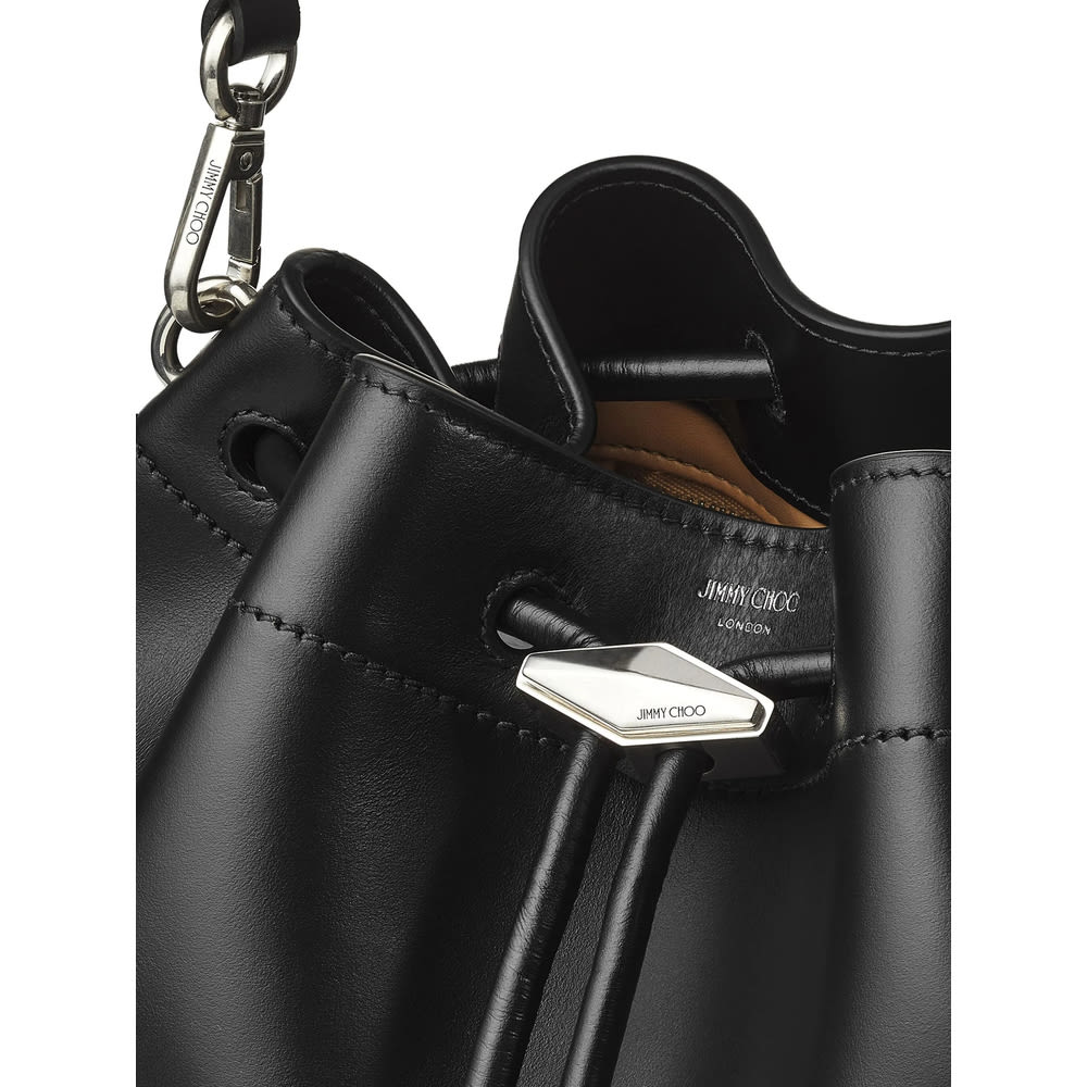 Jimmy Choo E/w Bon Bon Soft Shiny Leather Bag In Black