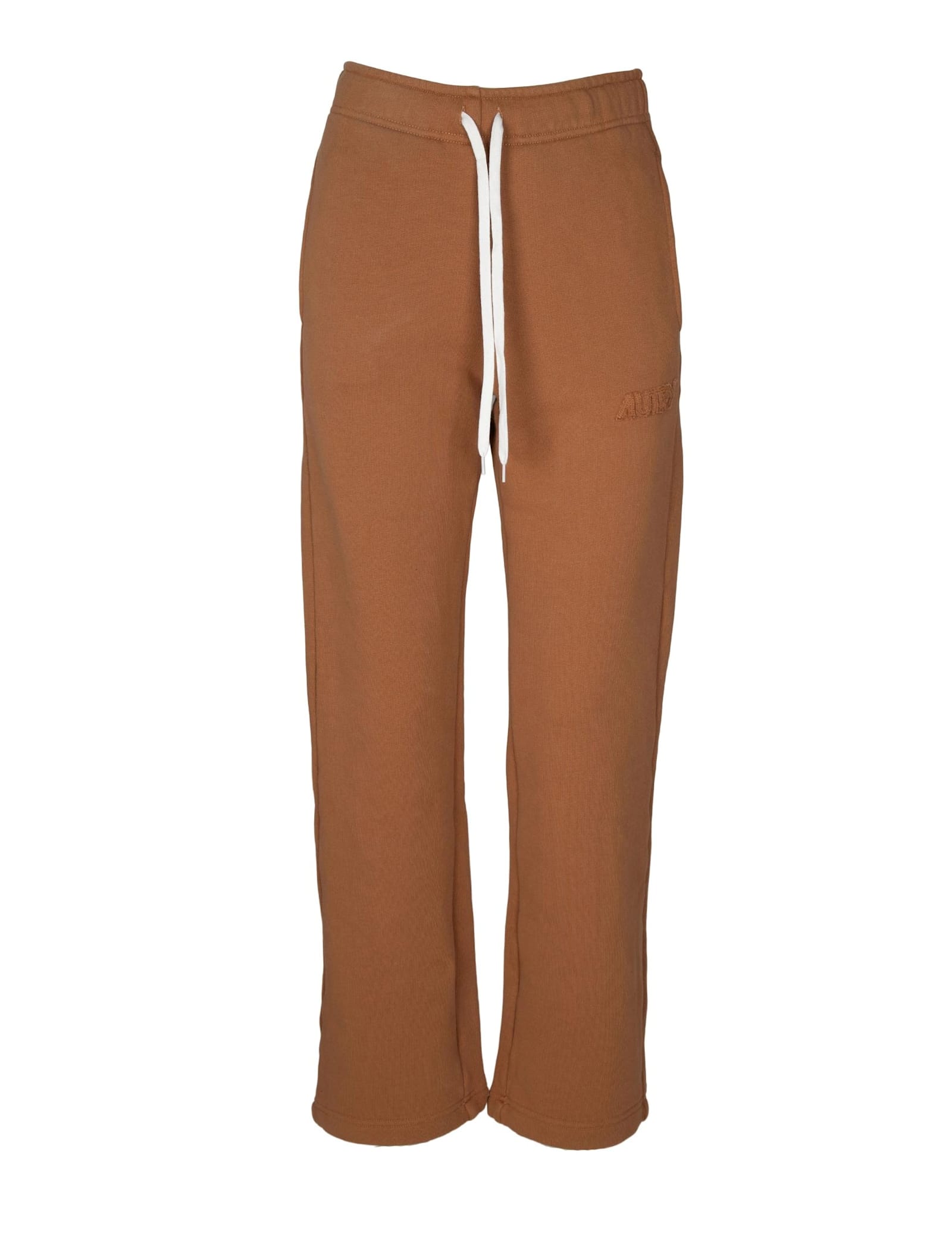 Autry Elastic Waistband Relaxed Fit Side Pockets Trousers In Brown