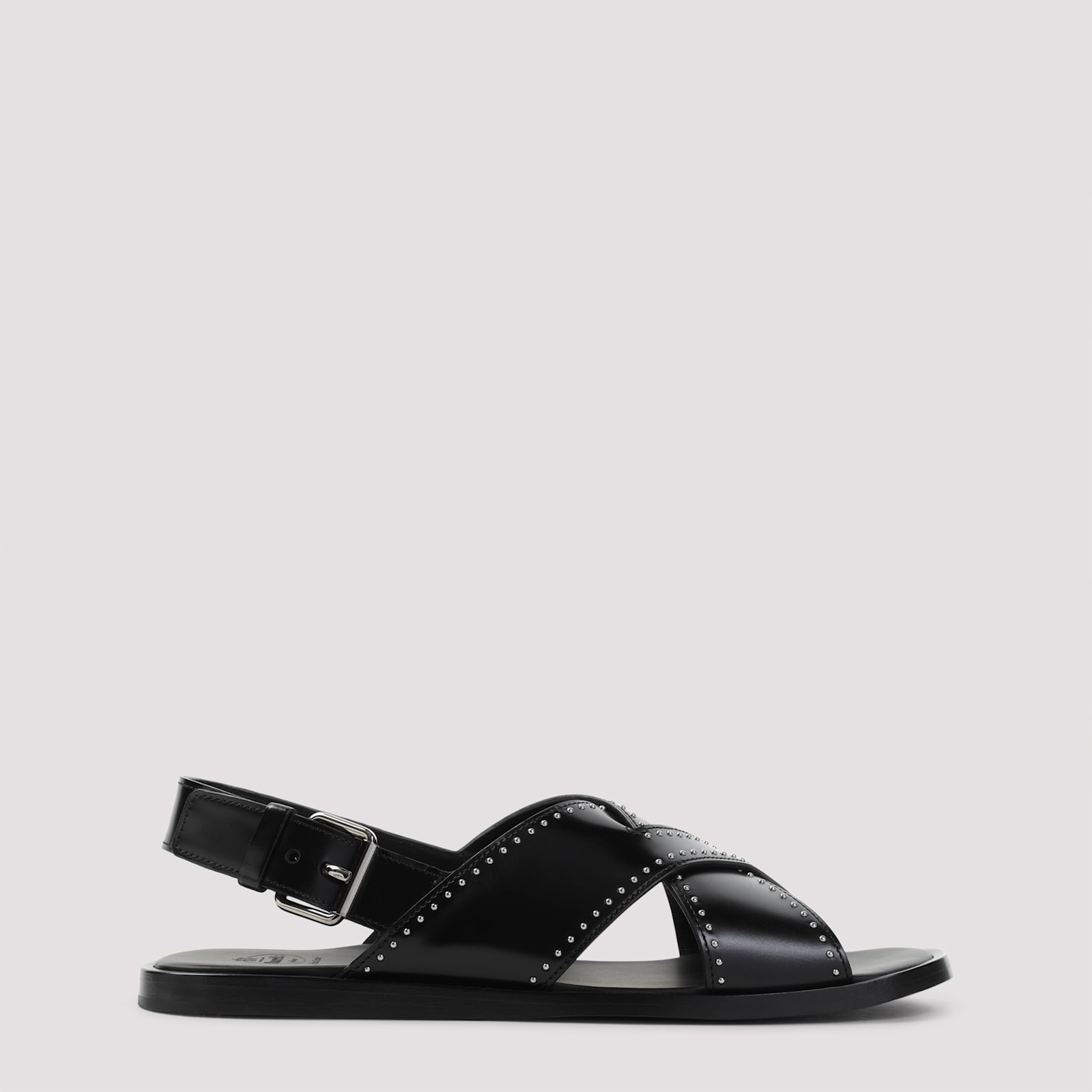 Black Leather Oksana Sandals