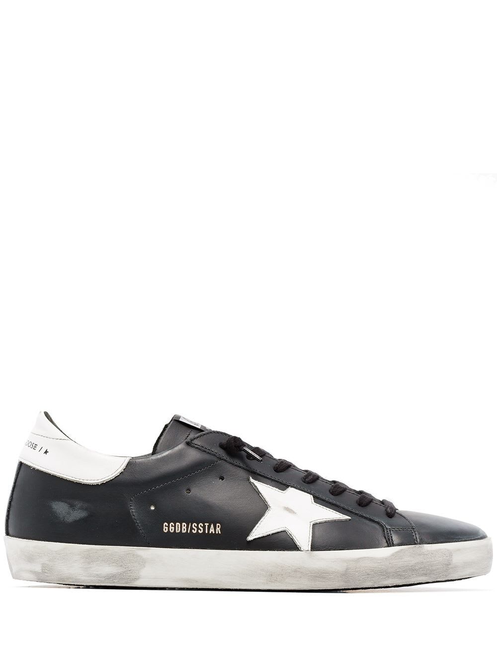 Shop Golden Goose Super-star Leather Upper Shiny Leather Star And Heel In Black White