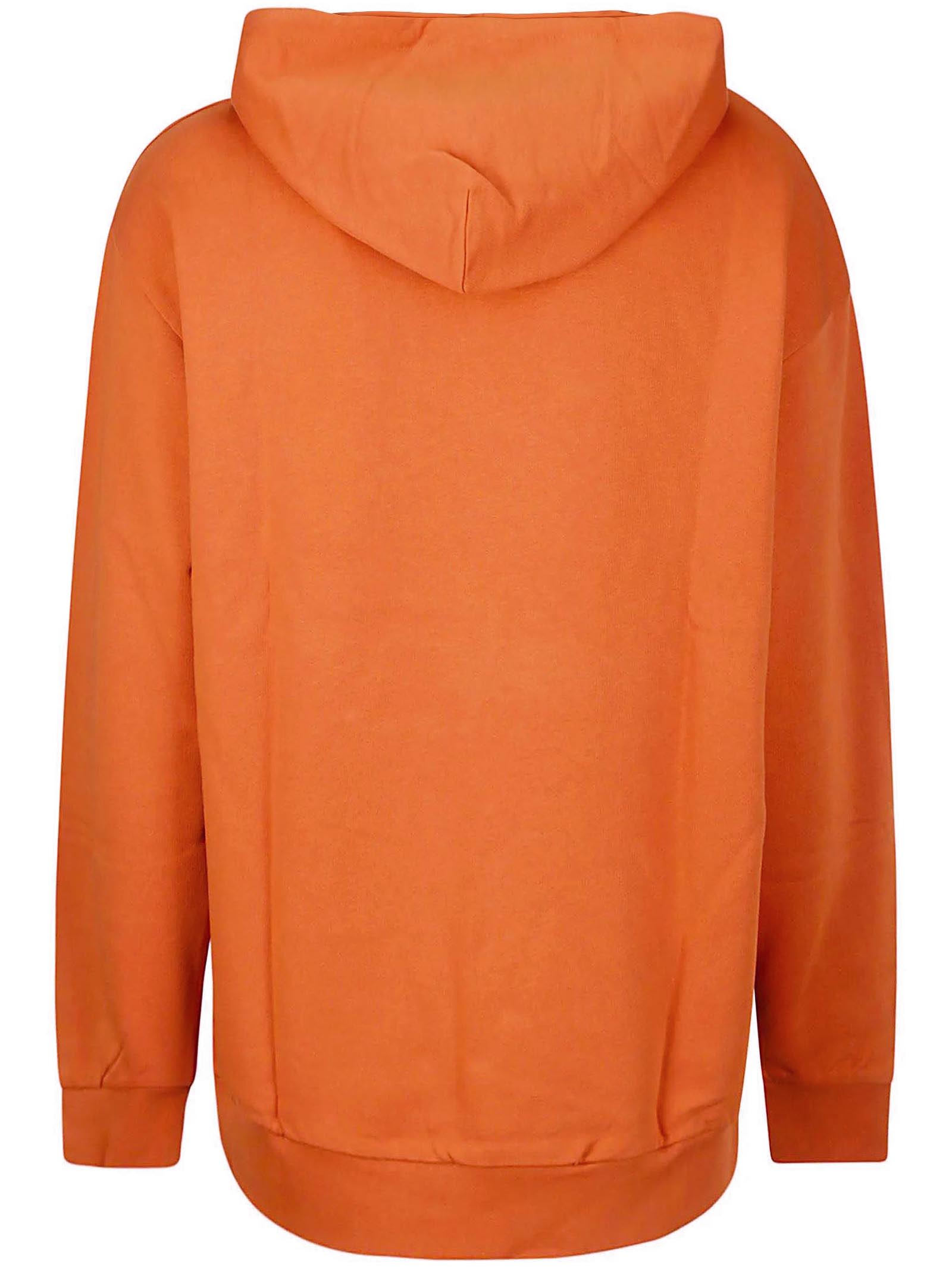 Shop Apc Orange Cotton Hoodie Fleece In Brick Red