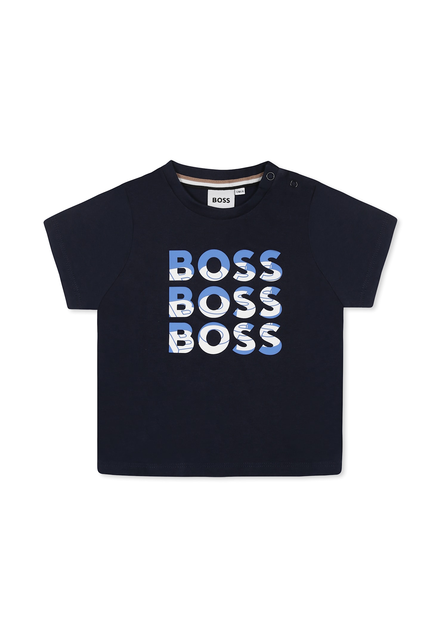 Hugo Boss Blue T-shirt For Baby Boy With Logo In Blue