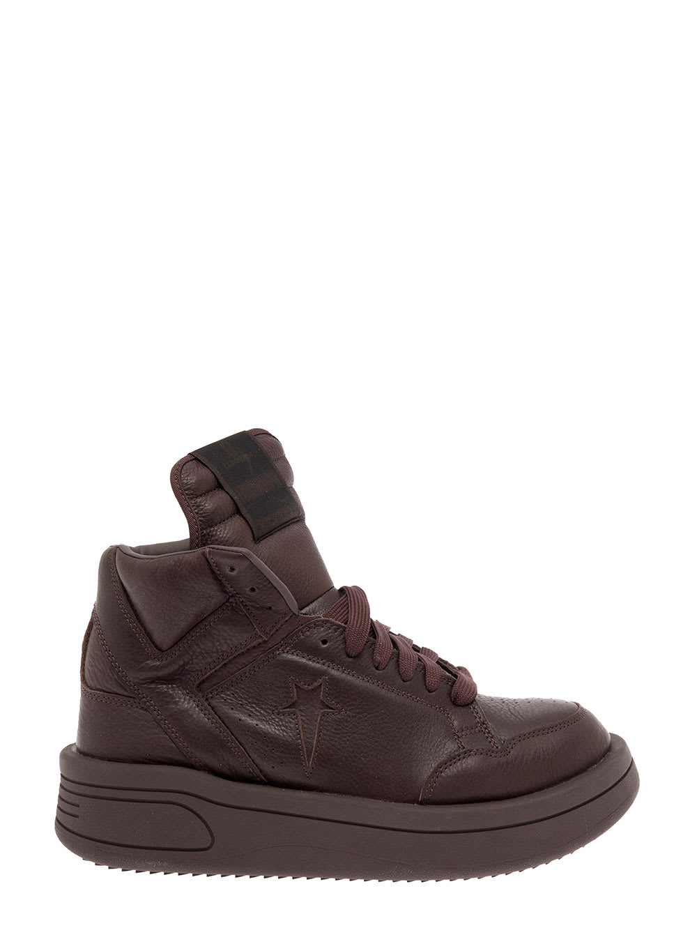 DRKSHDW Converse X Darkshdw Mans Brown Leather High Top Turboxpn Sneakers