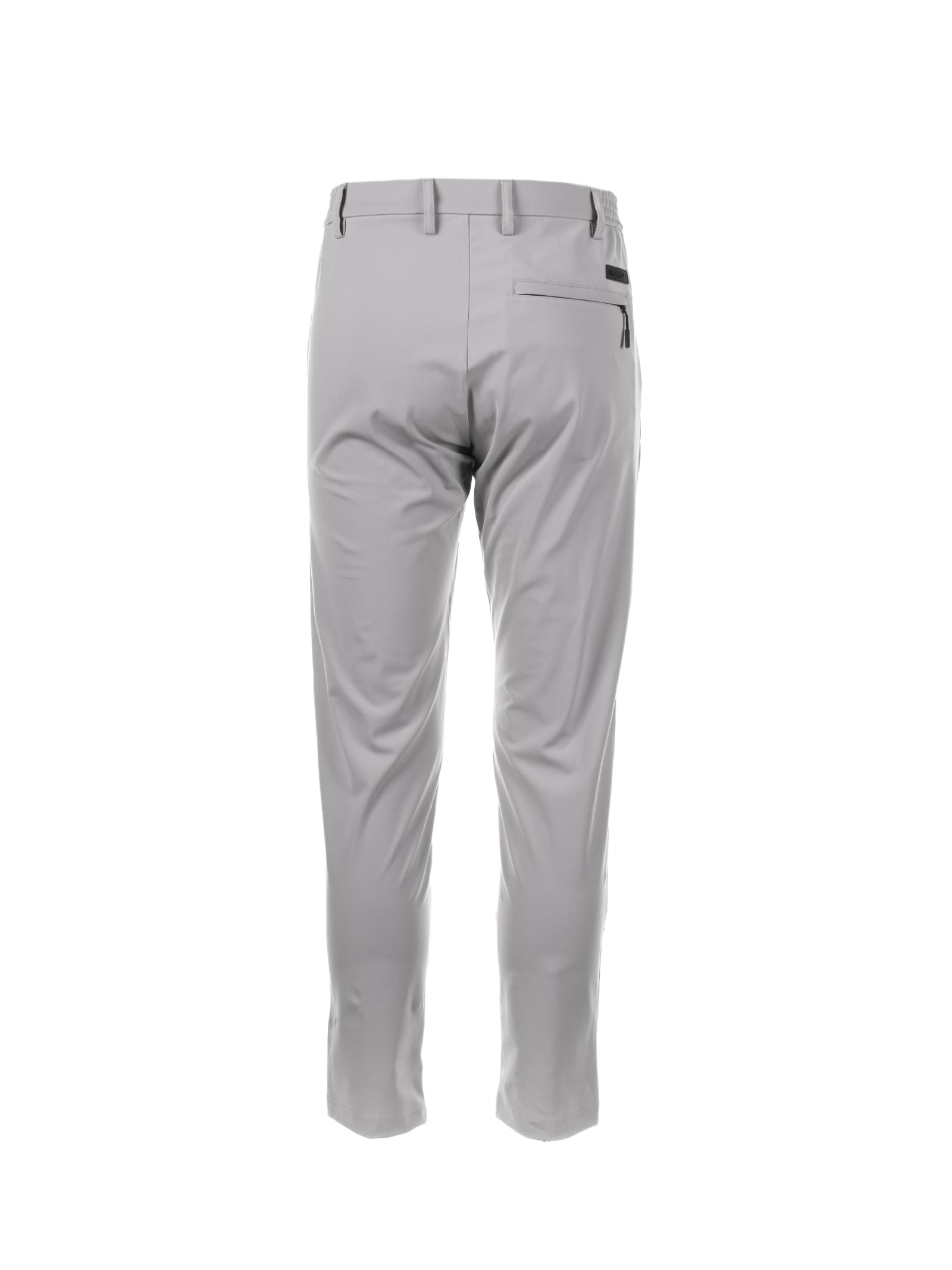 Shop People Of Shibuya Gray Trousers With Elastic In Perla