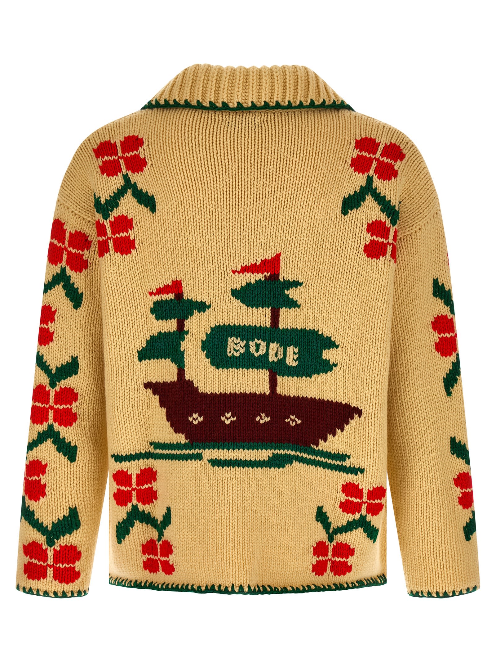 Bode Pirate Ship Cardigan In Neutral
