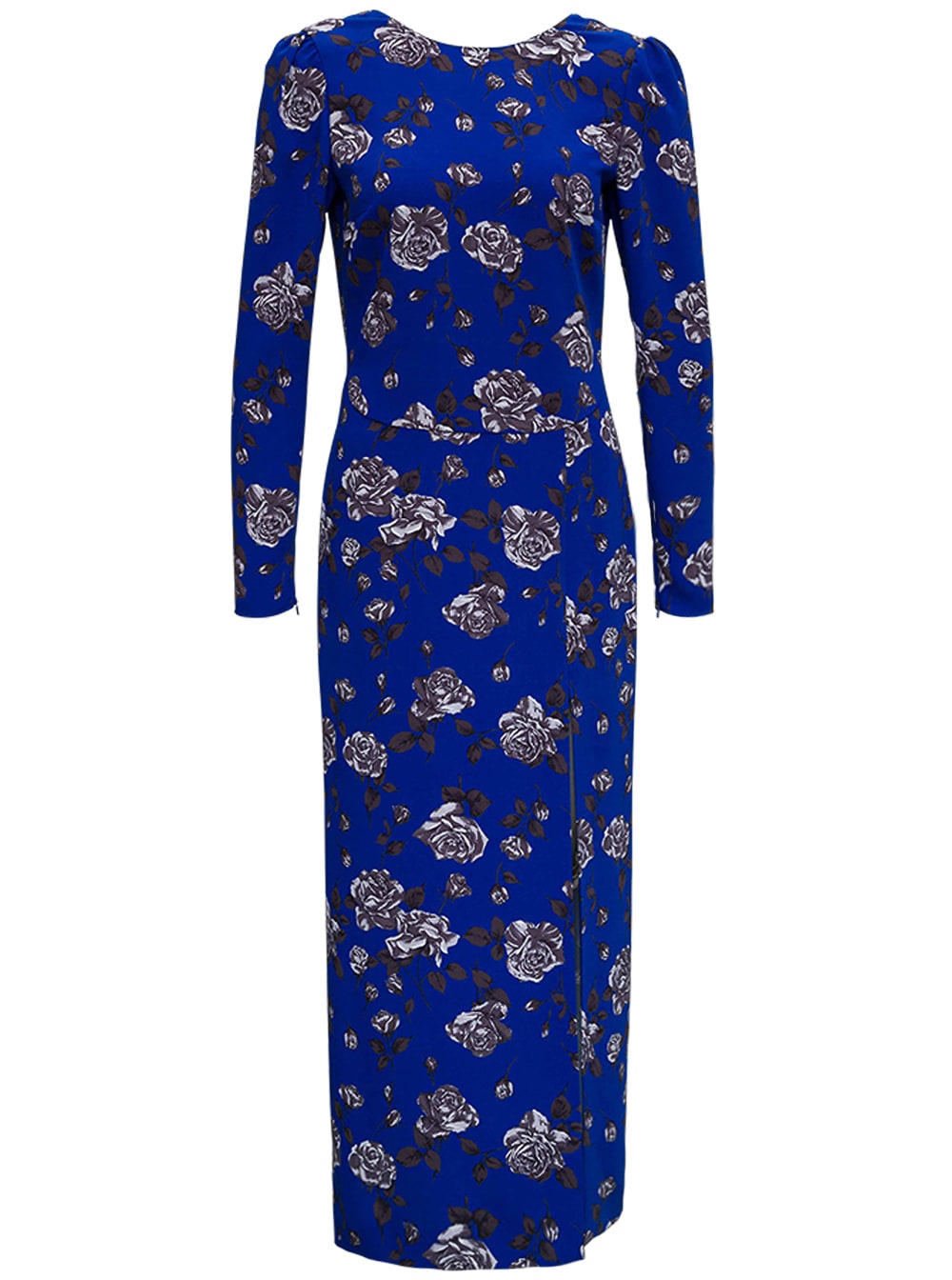 Photo of  RED Valentino Long Blue Cady Dress With Floral Print- shop RED Valentino Dresses, Maxi Dresses online sales