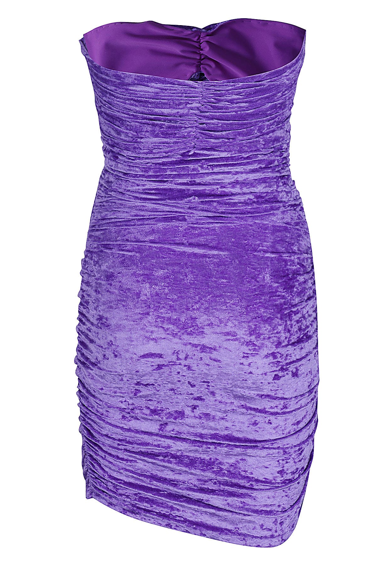 Shop Amen Dress In Crush Velvet In Purple