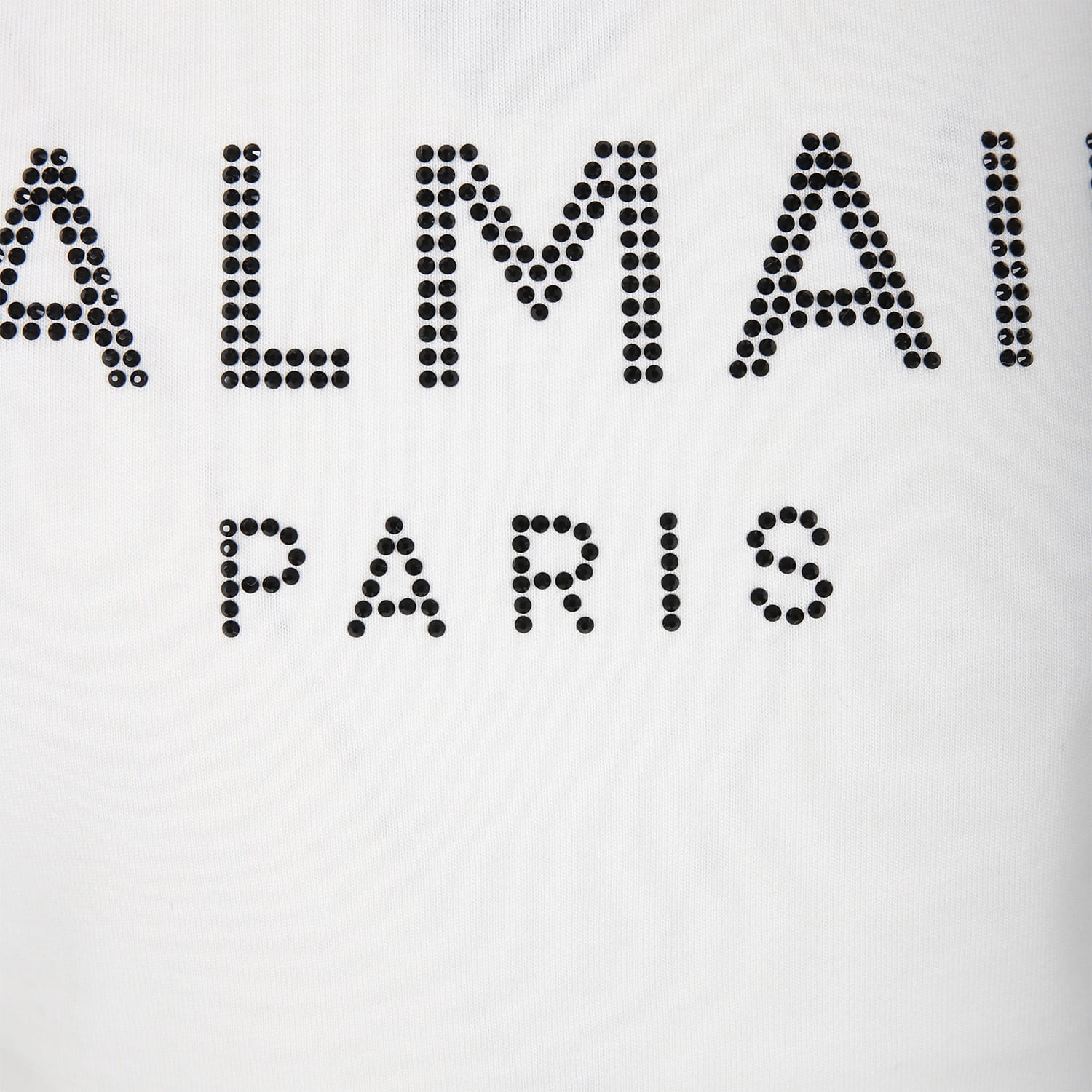 Balmain White T-shirt For Girl With Logo And Rhinestones In White