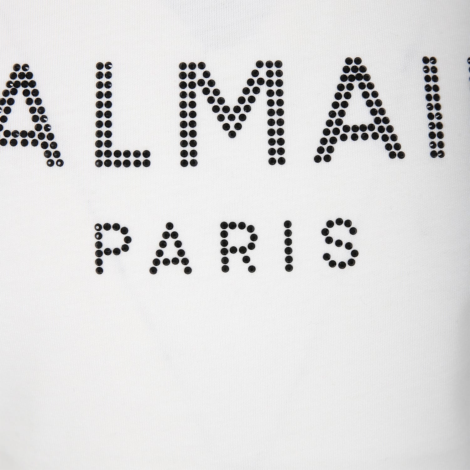 Shop Balmain White T-shirt For Girl With Logo And Rhinestones