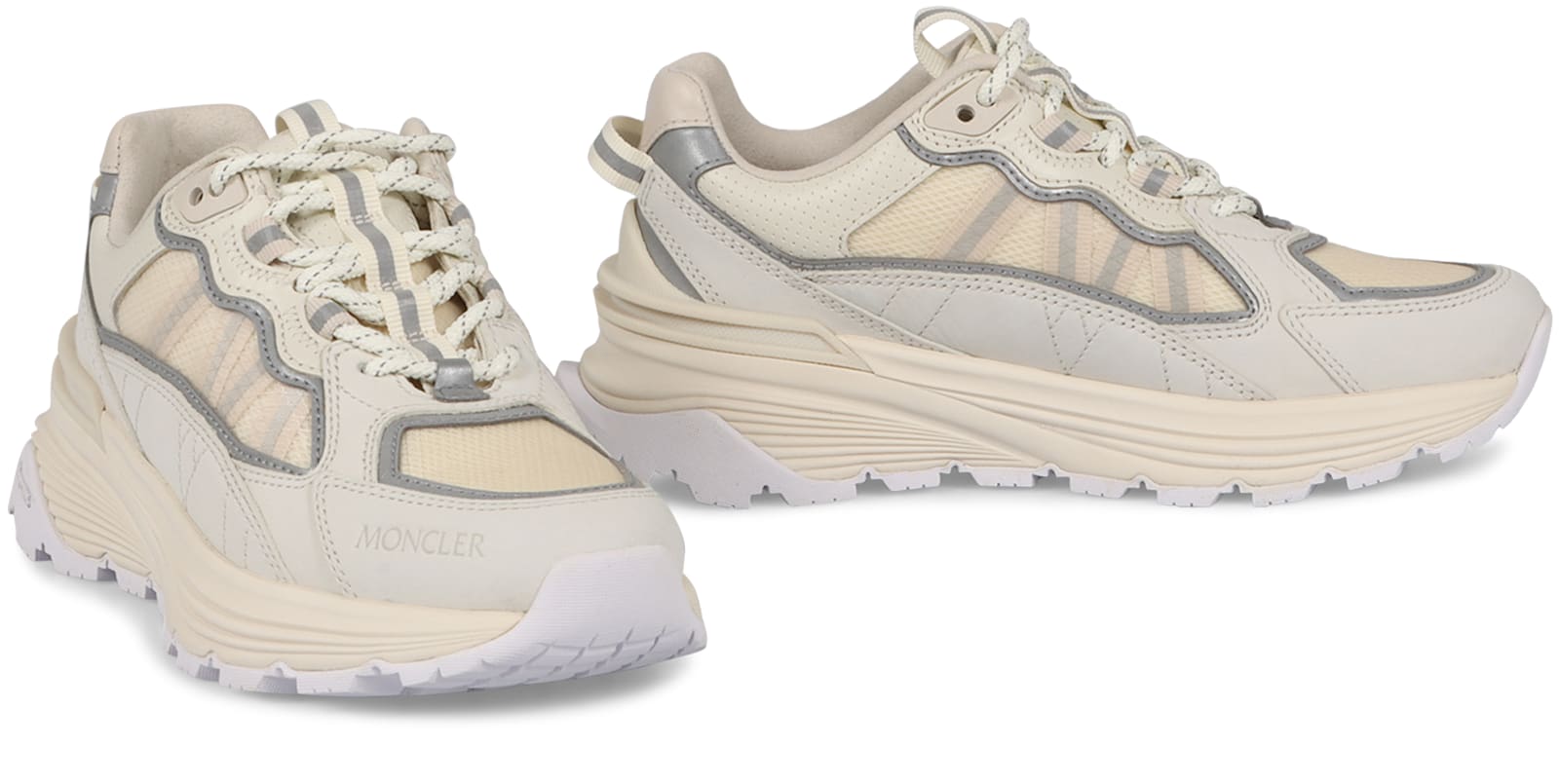 Shop Moncler Lite Low-top Sneakers In Panna