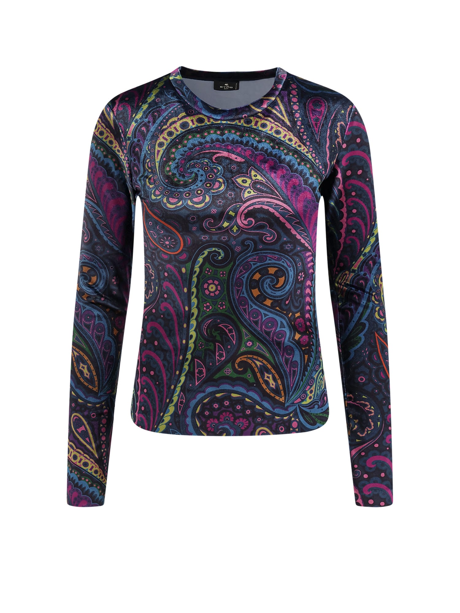 Chenille T-shirt With Multicolor Print