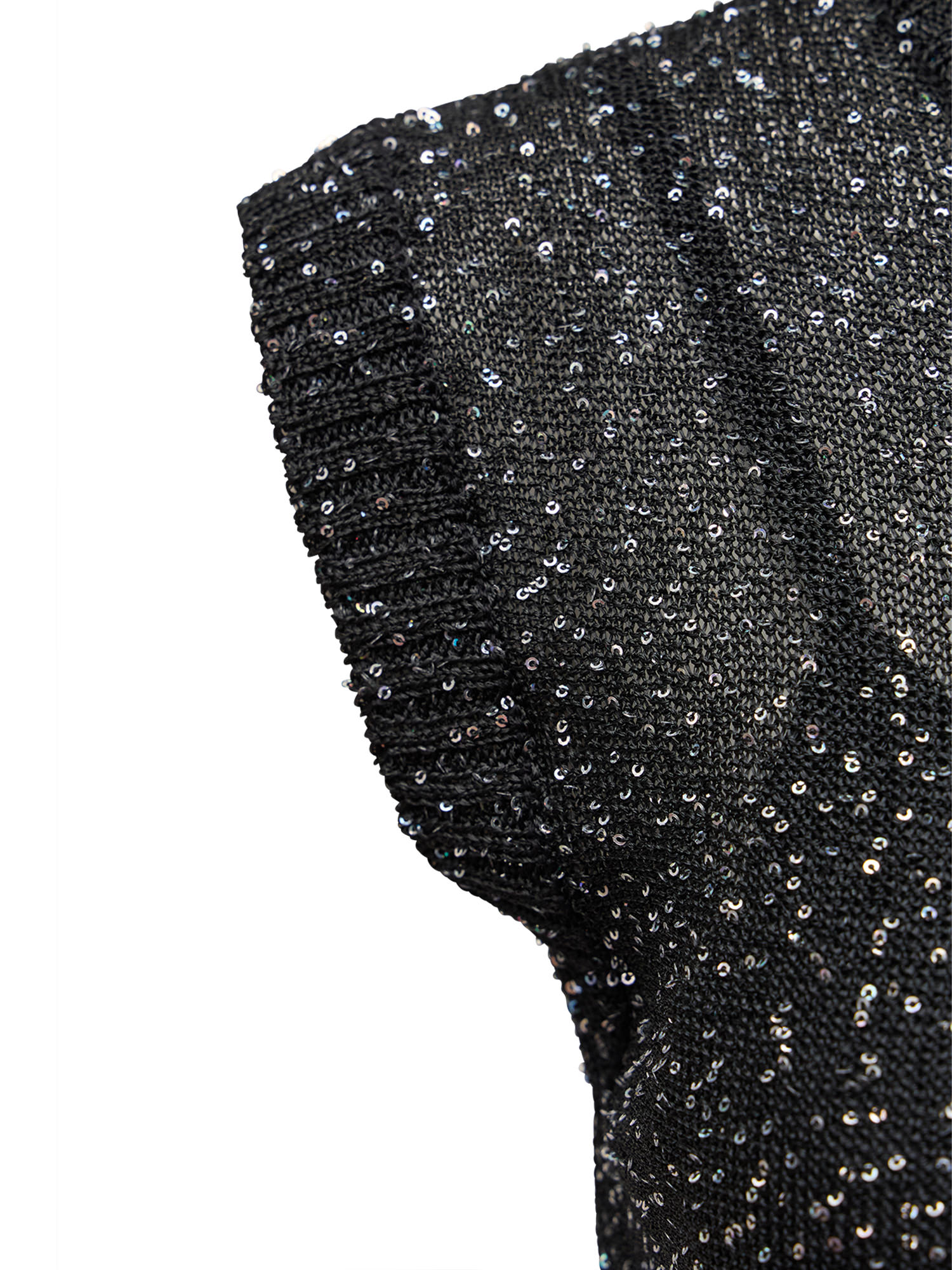 Shop Msgm Sleeveless Sequined Dress In Black