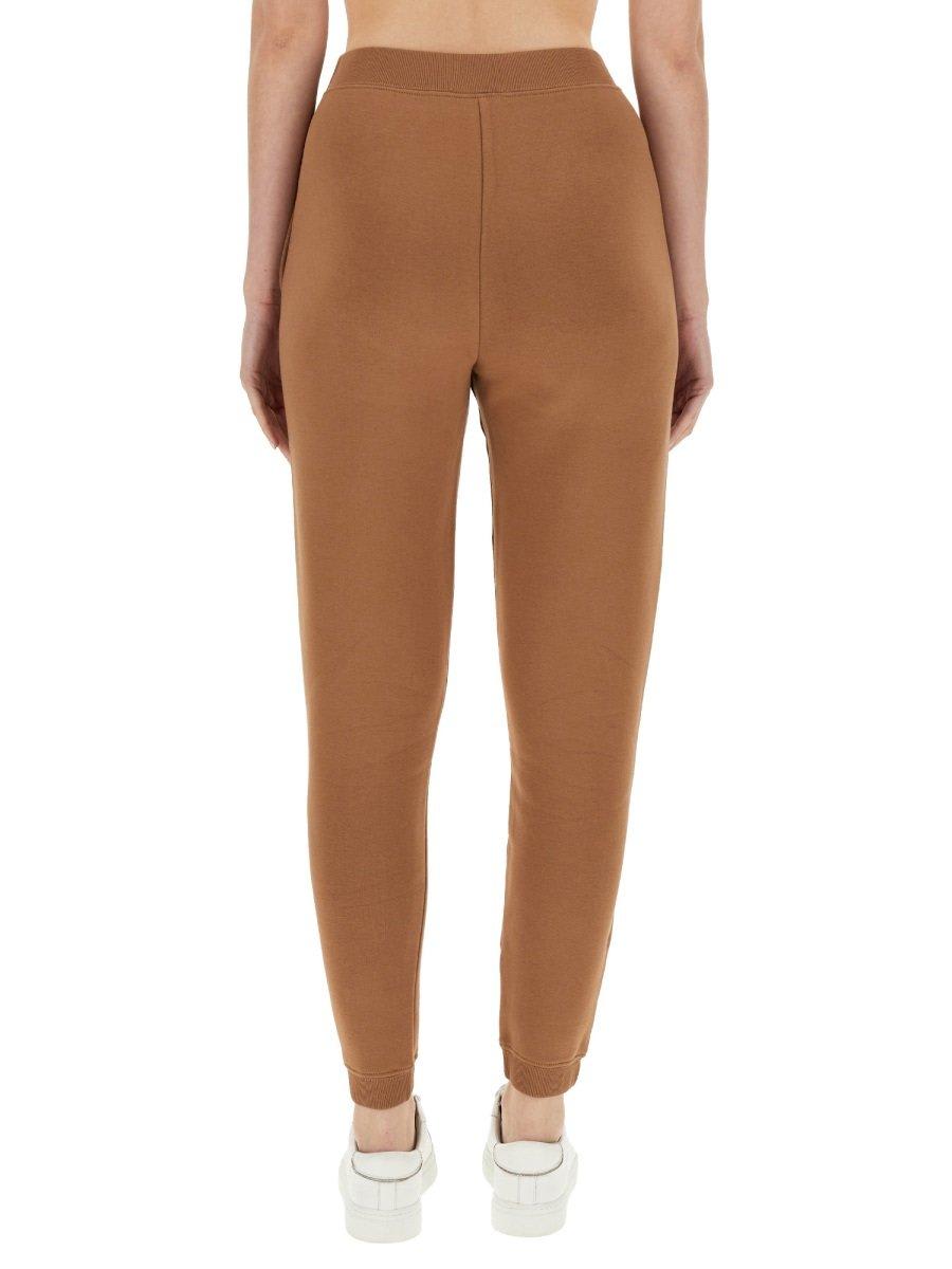 Shop 's Max Mara Logo Embroidered Jogging Trousers In Brown