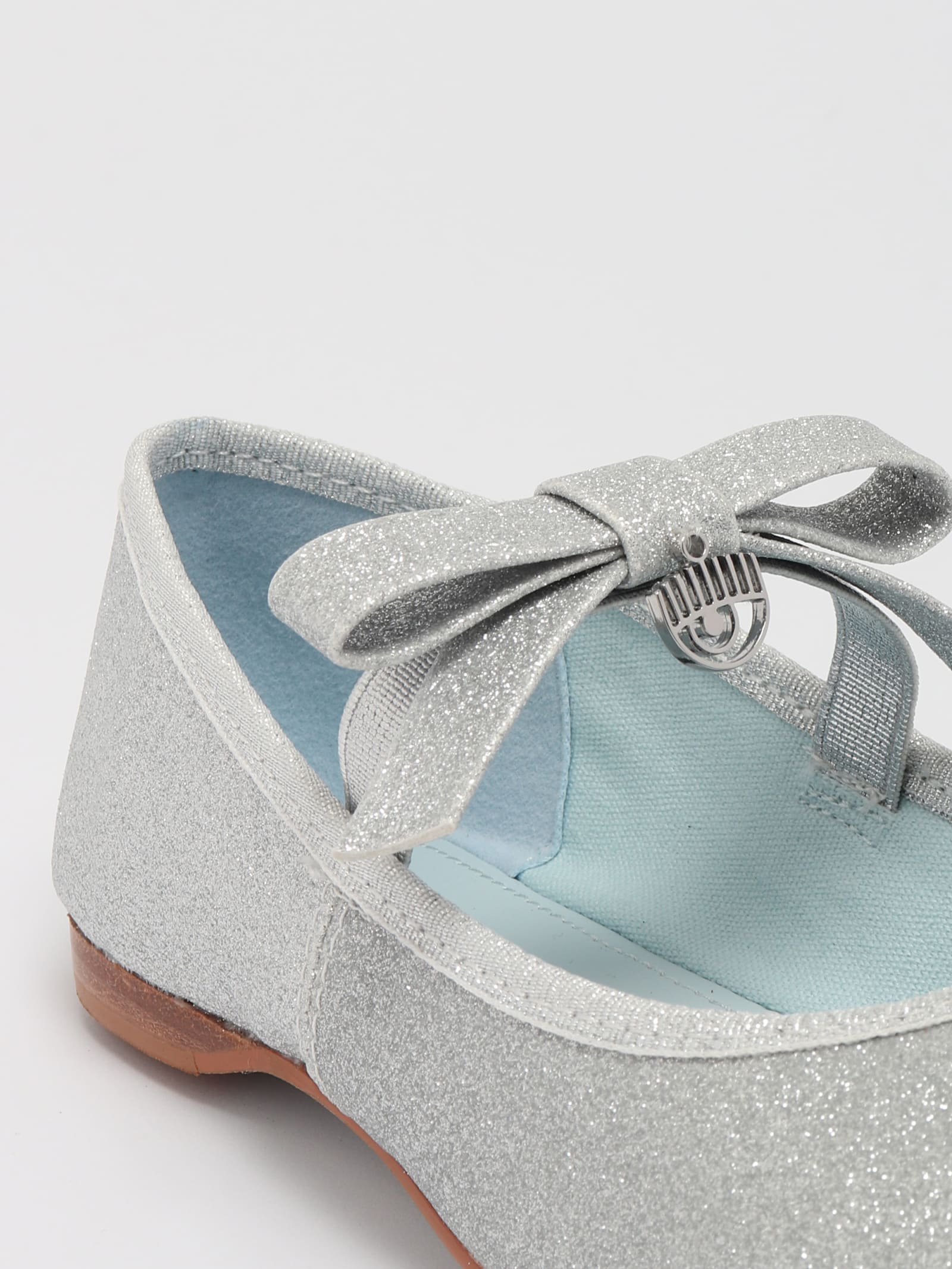 Shop Chiara Ferragni Cf Ballet Shoes Flat Shoes In Silver