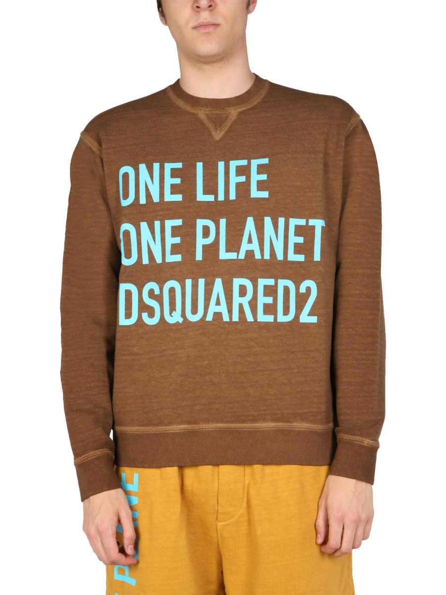 Shop Dsquared2 One Life One Planet Sweatshirt In Brown