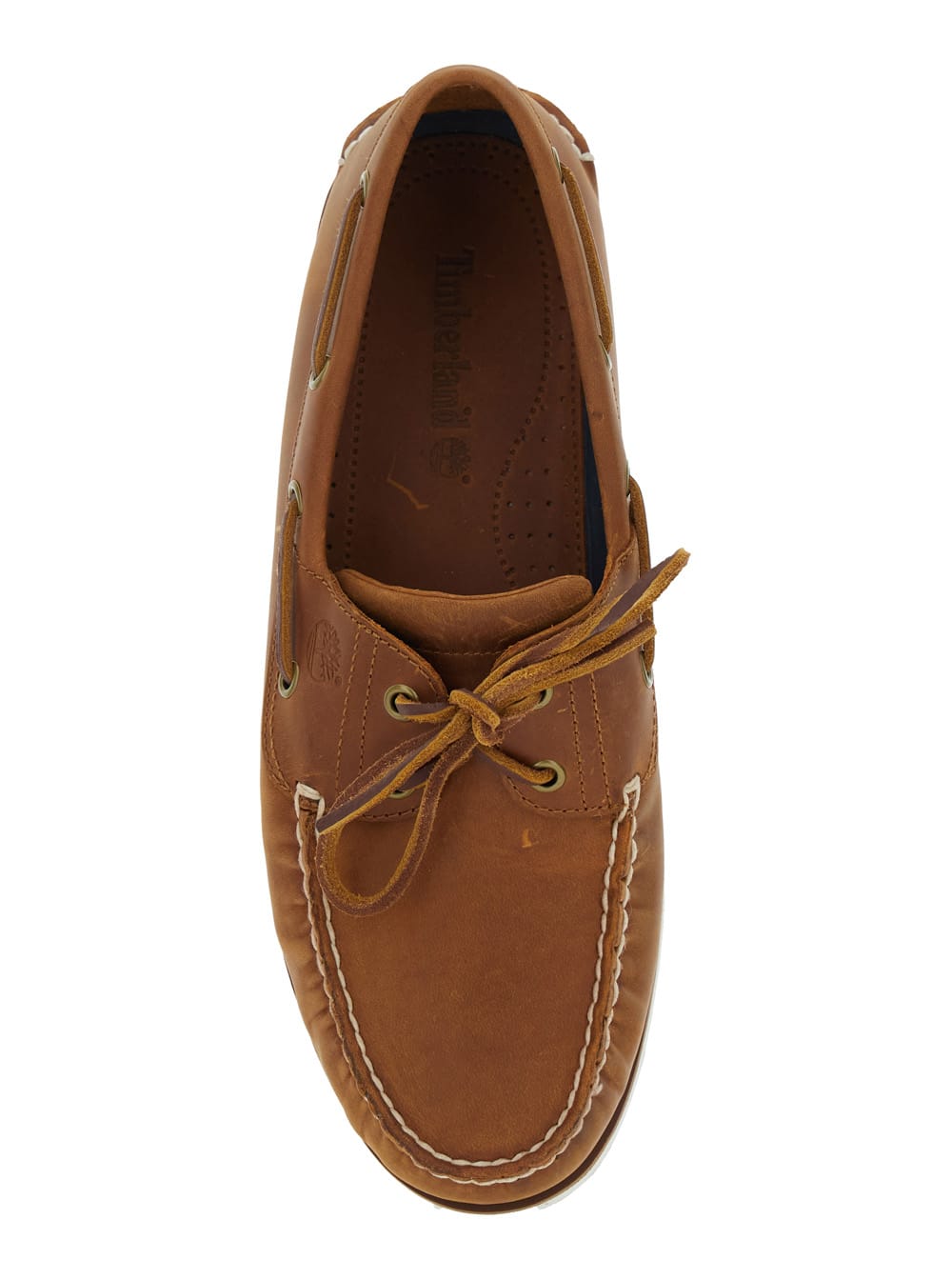 Timberland Brown Loafers With Bow Detail On The Front And Embossed Logo On The Side In Leather Man In Brown