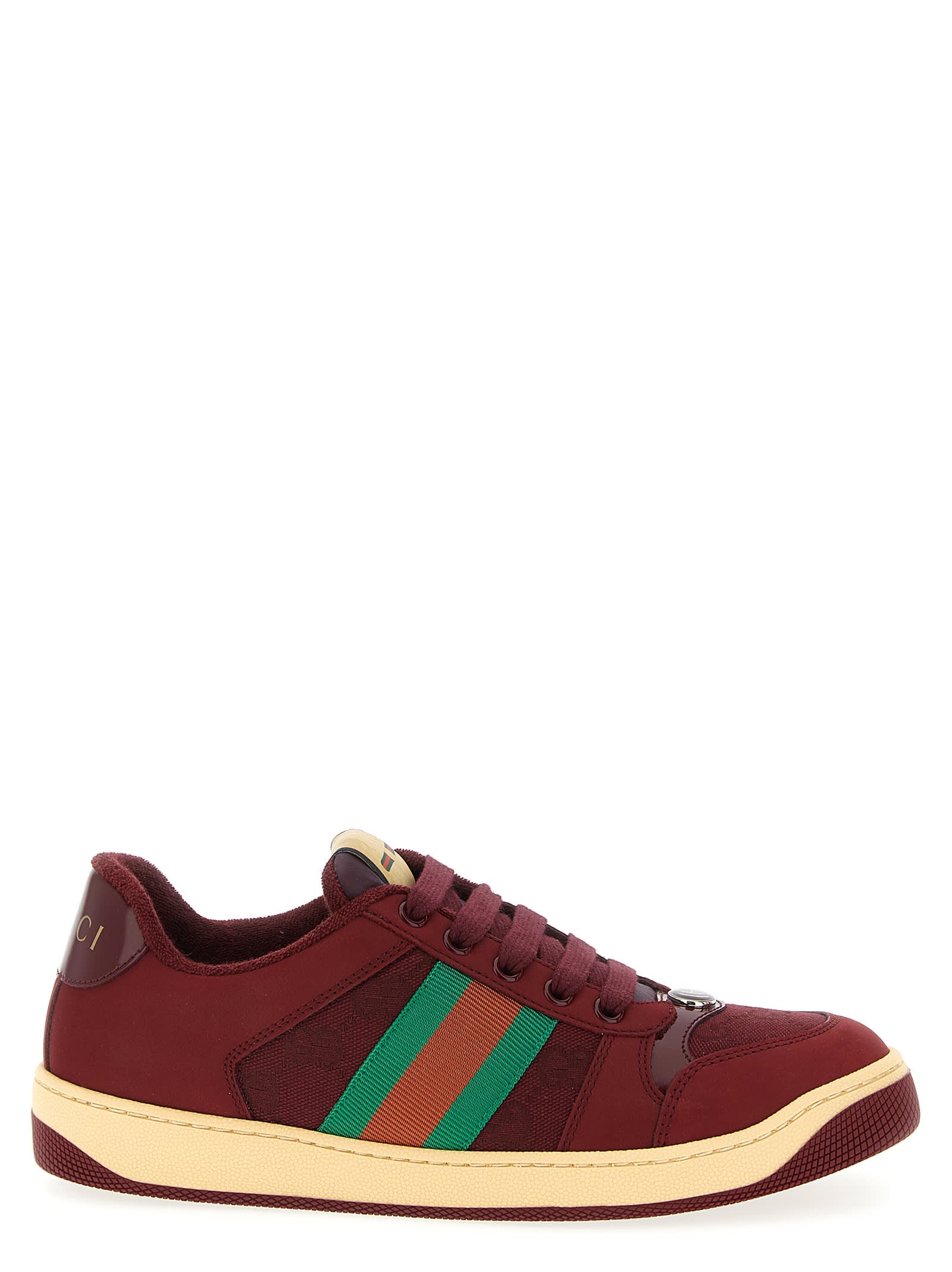Gucci Sneakers With Round Toe And Contrast Sole In Multi