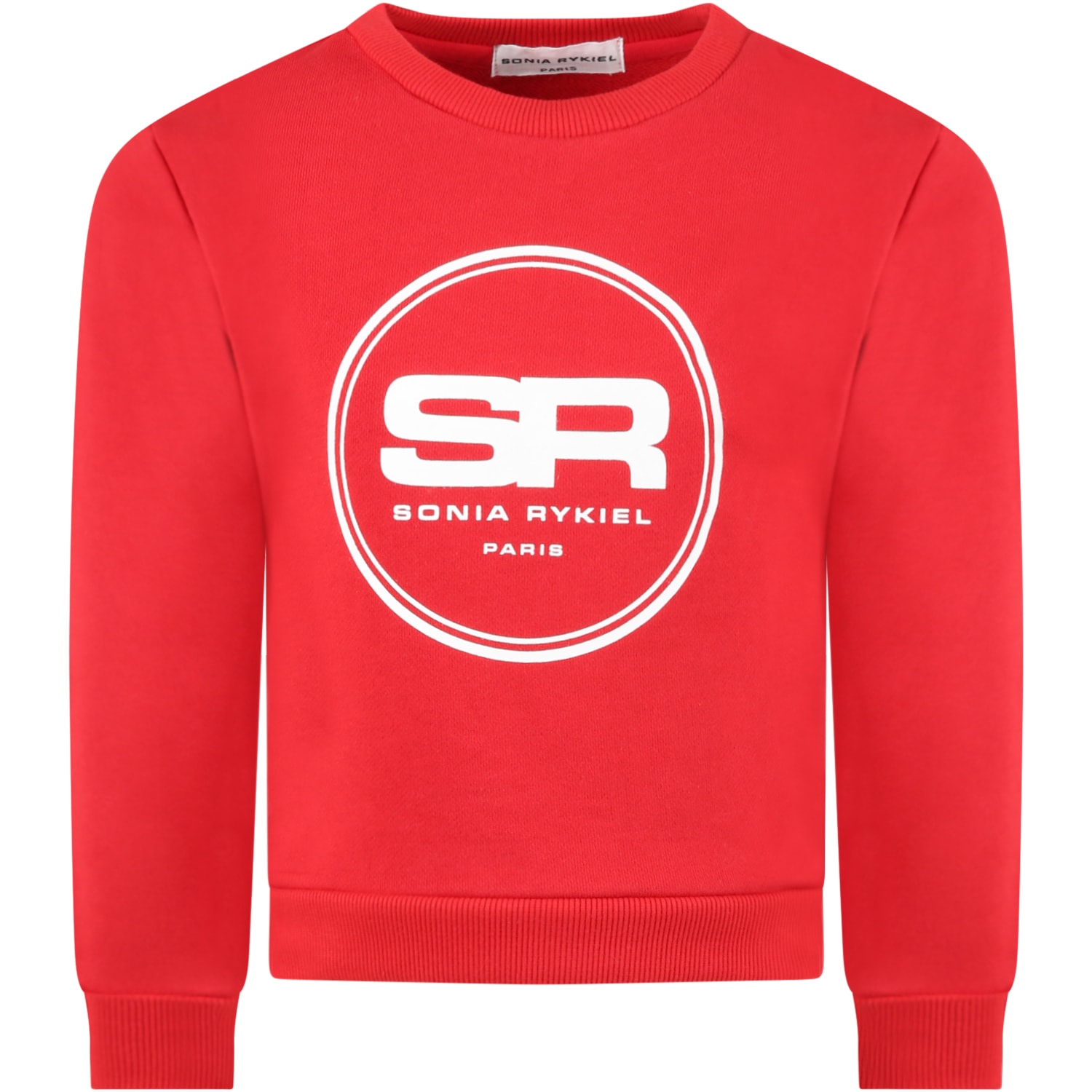 Sonia Rykiel Red Sweatshirt For Girl With Logos