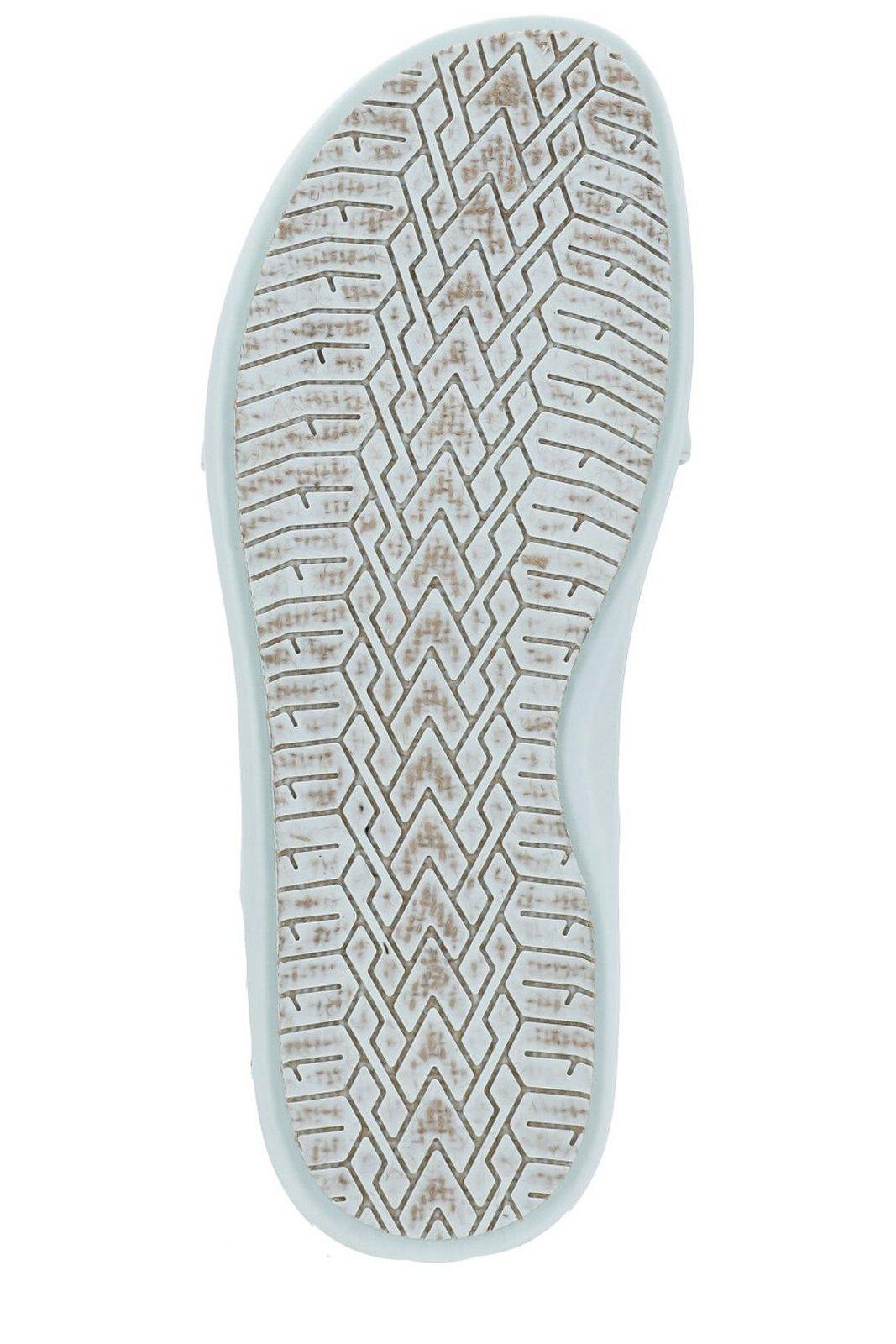 Shop Marni Logo Embossed Buckled Sandals In Clear Blue