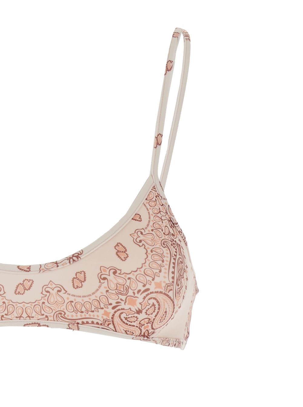 Attico Pink Bikini With Spaghetti Straps And All-over Print In Tech Fabric Stretch Woman