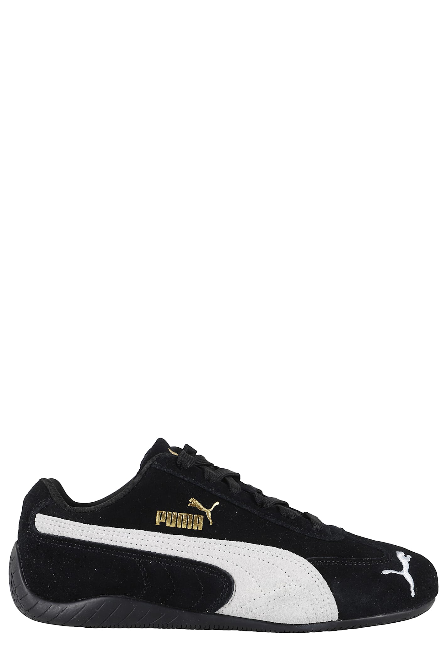 Puma 'speedcat' Black Sneakers With Logo Print On The Side And Logo Lettering On The Side In Black White