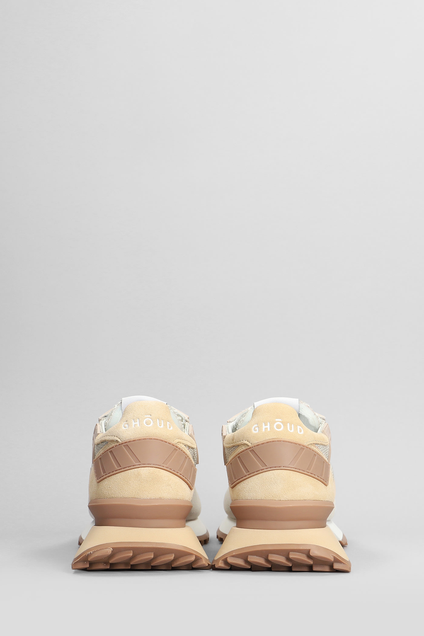 Shop Ghoud Rush Groove Sneakers In Beige Suede And Fabric