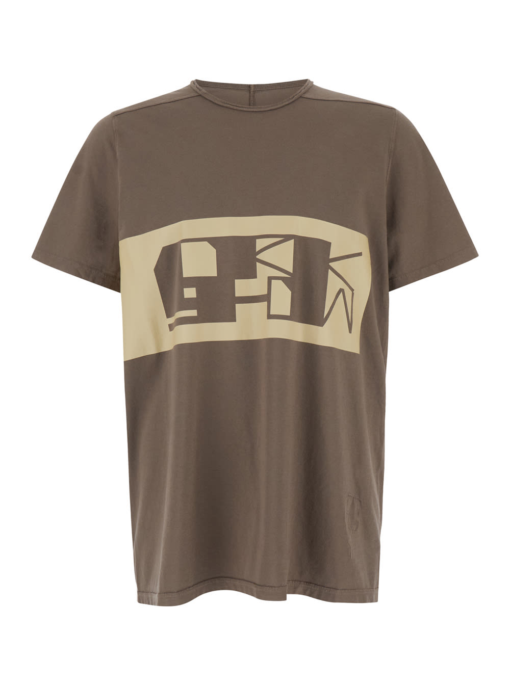 Shop Drkshdw Brown T-shirt With Contrasting Logo Print In Cotton Man In Beige