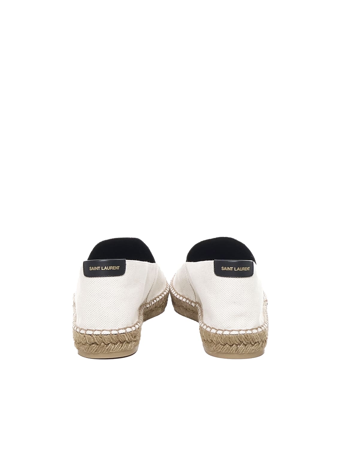 Shop Saint Laurent Canvas Espadrilles With Embroidery In Beige