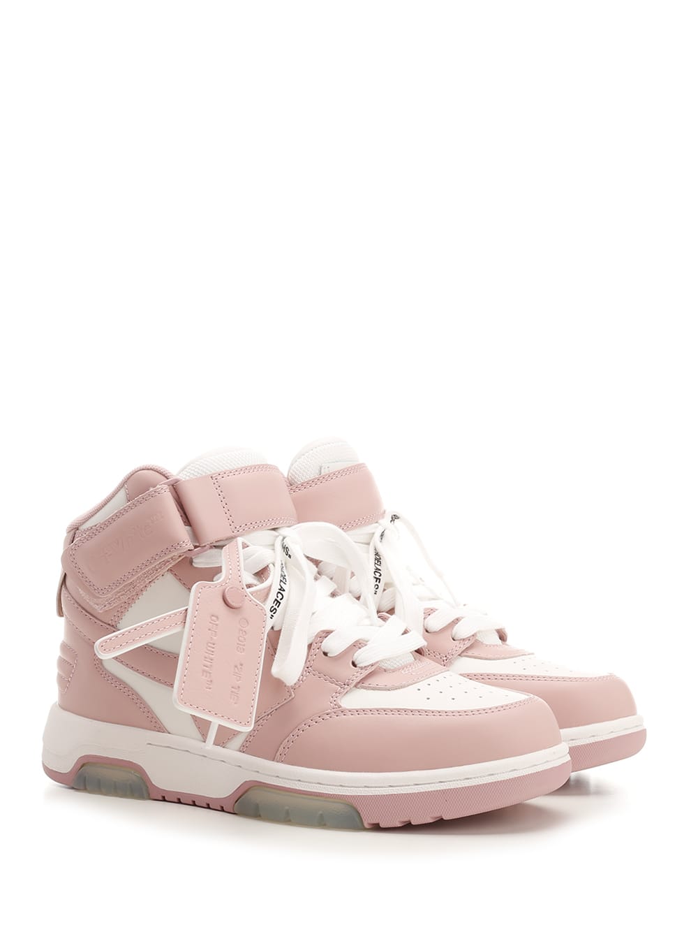 Shop Off-white Out Of Office Mid Sneakers In White/pink