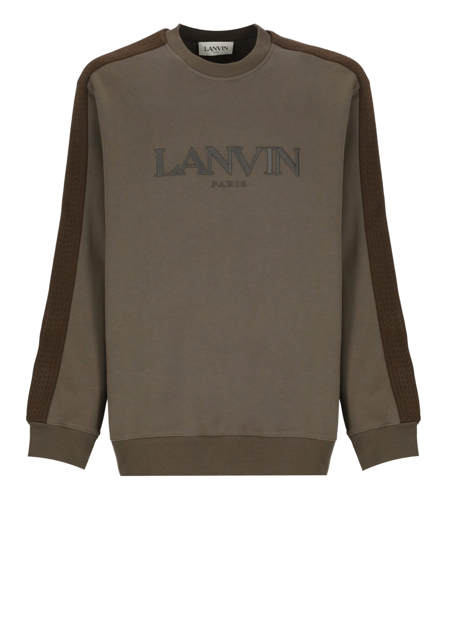 Shop Lanvin Sweatshirt With Logo In Green